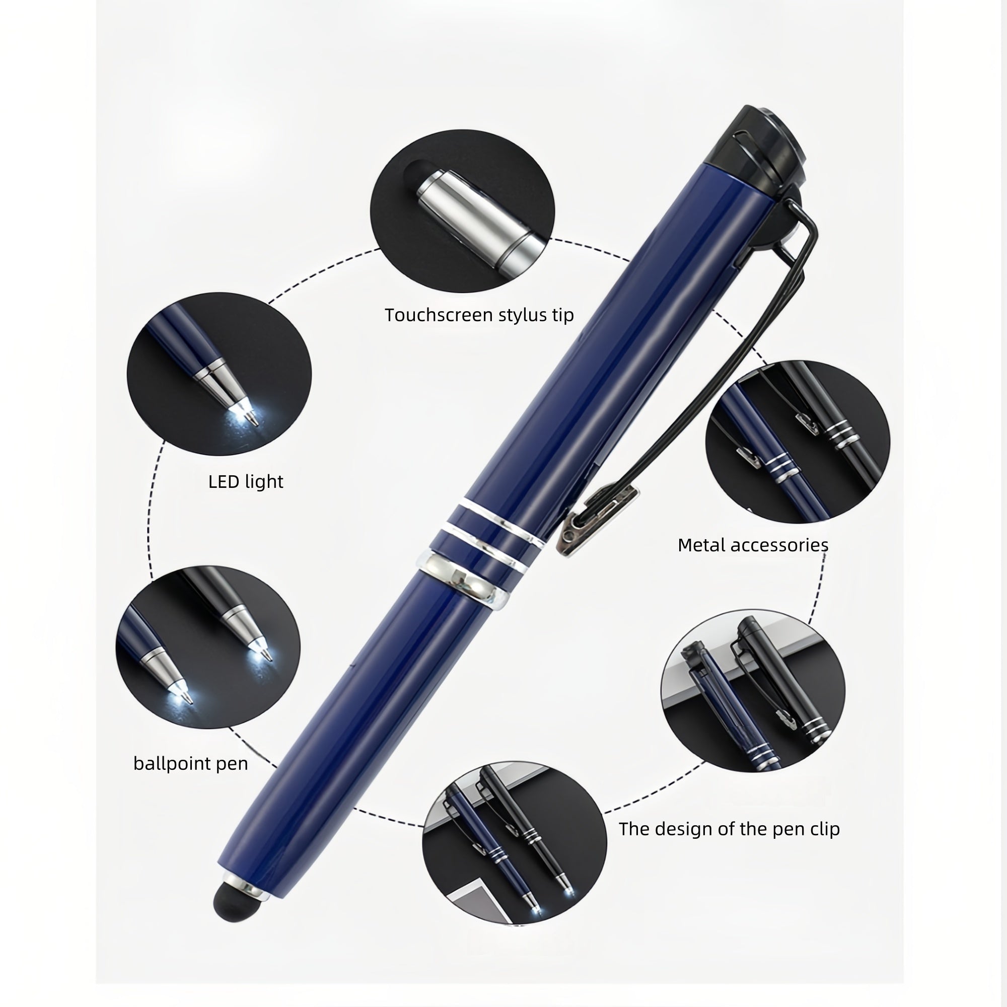 3-In-1 Ballpoint Pen with Stylus and Highlighter