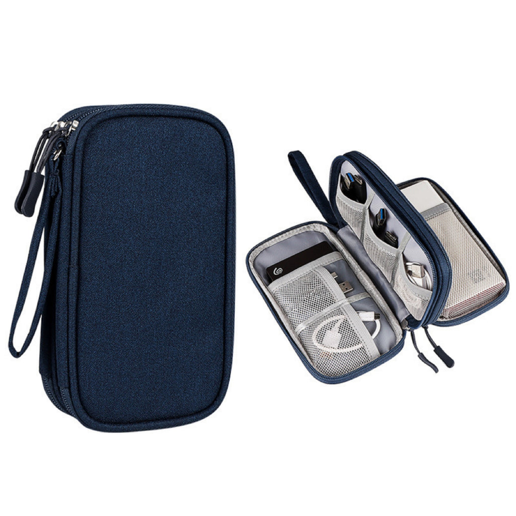 Double-Layer Data Cable Storage Bag