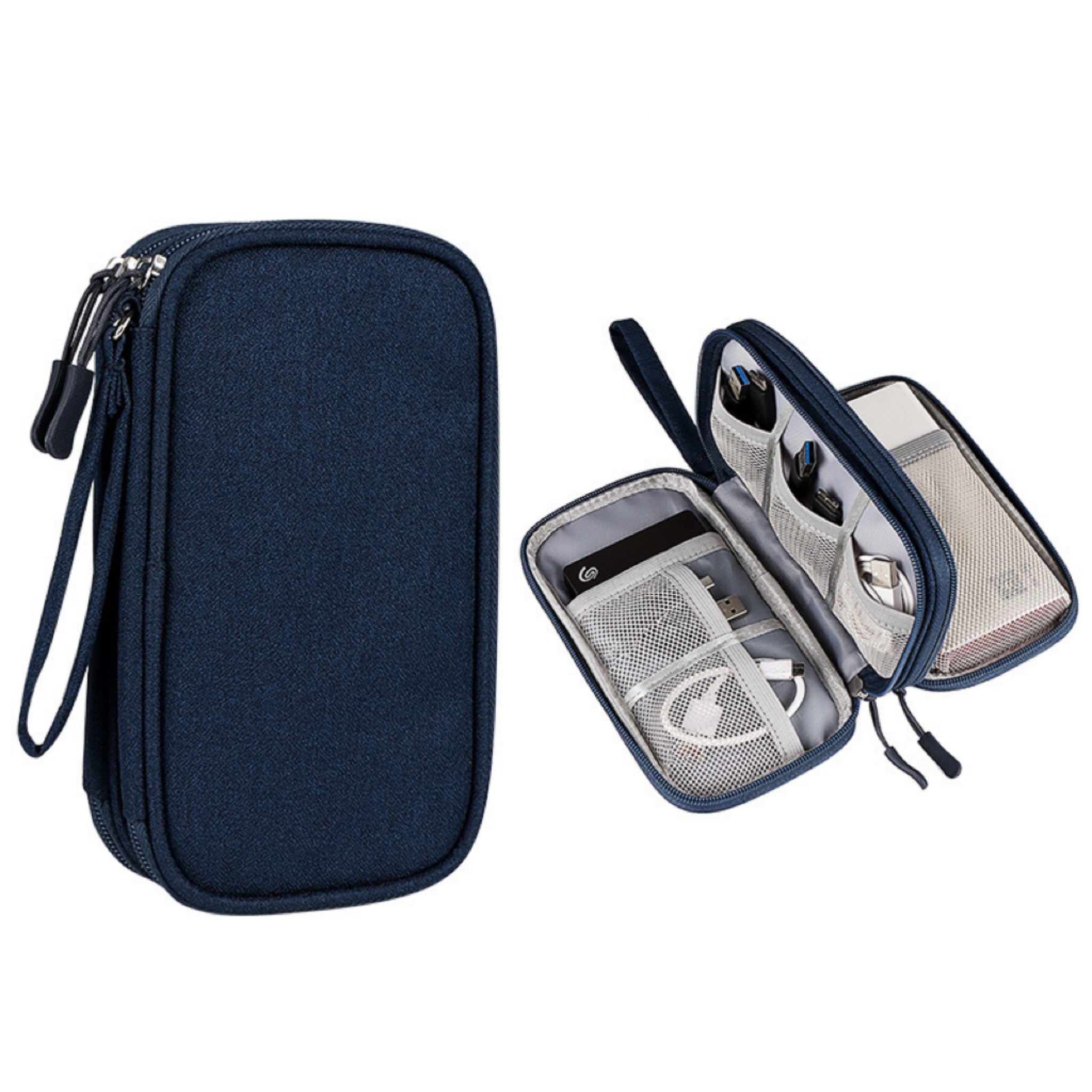 Double-Layer Data Cable Storage Bag