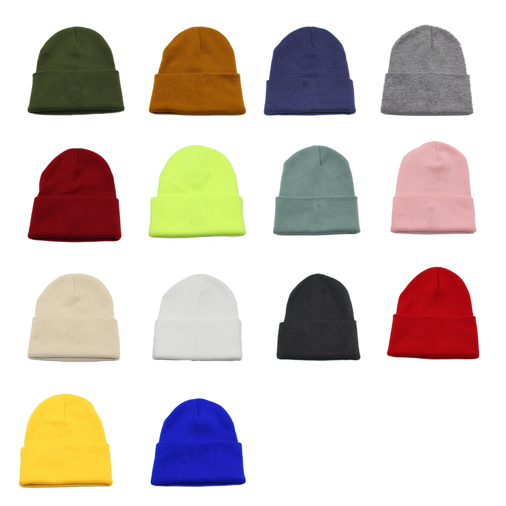 Knit Cuffed Beanie/ Knitted Caps