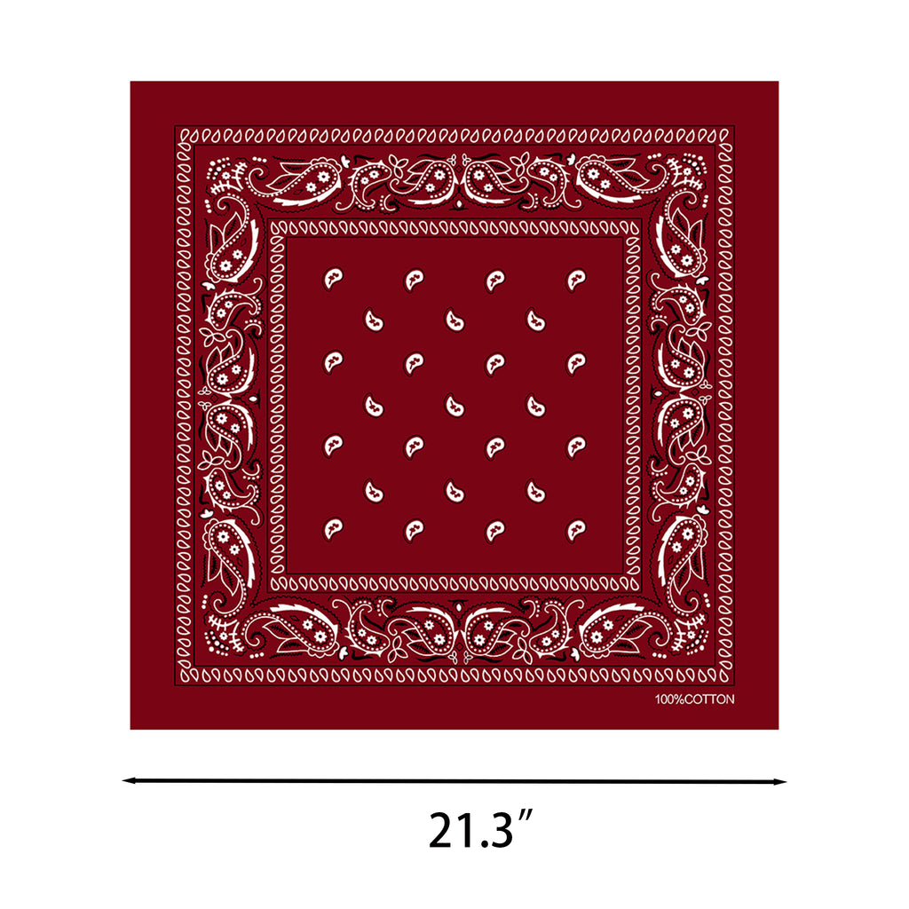 100% Cotton Bandanas Face Mask Square Scarf Headwear