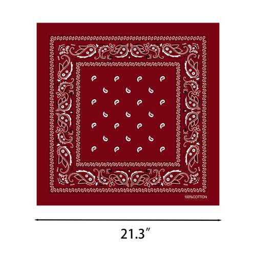 100% Cotton Bandanas Face Mask Square Scarf Headwear