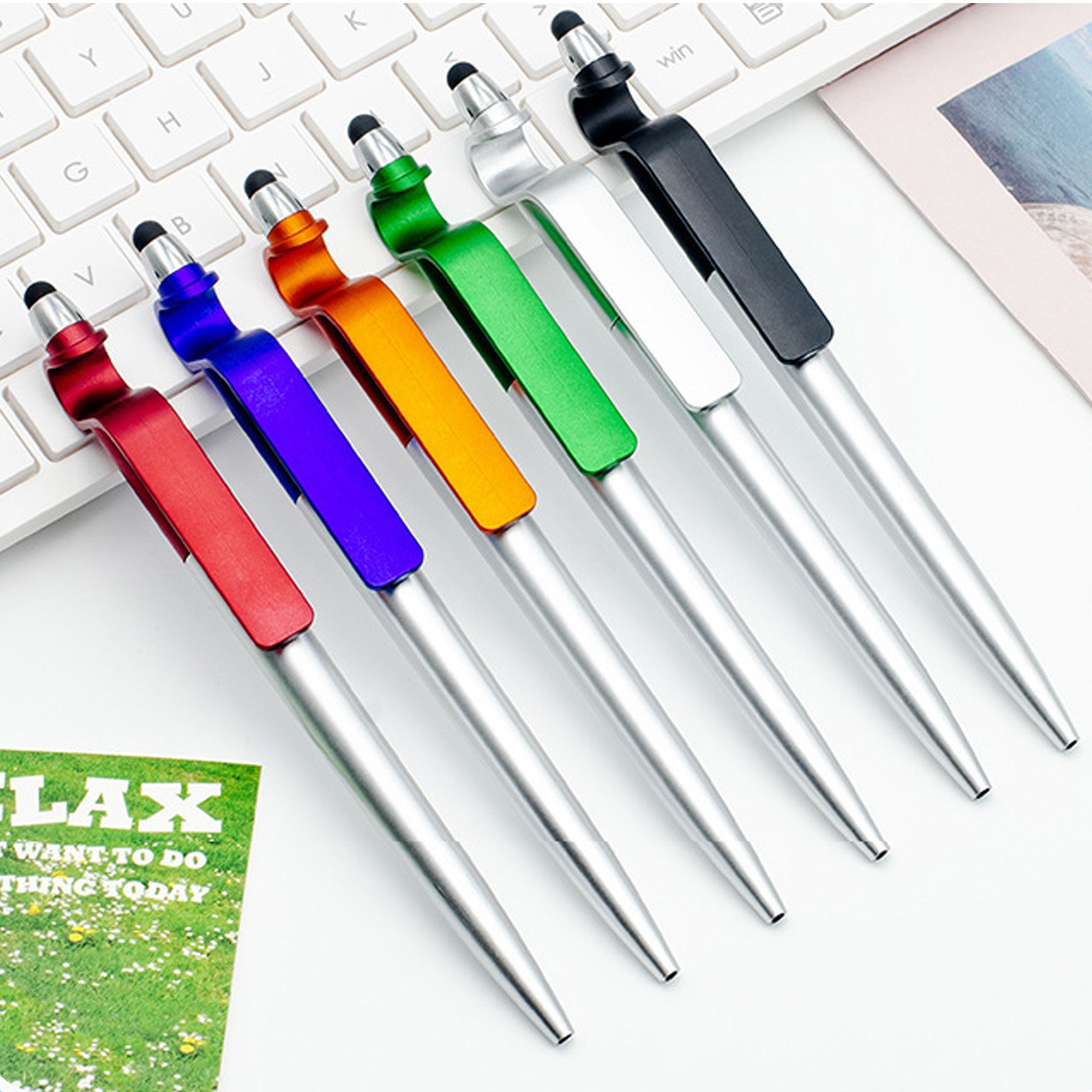 Stylus Ballpoint Pen With Phone Holder