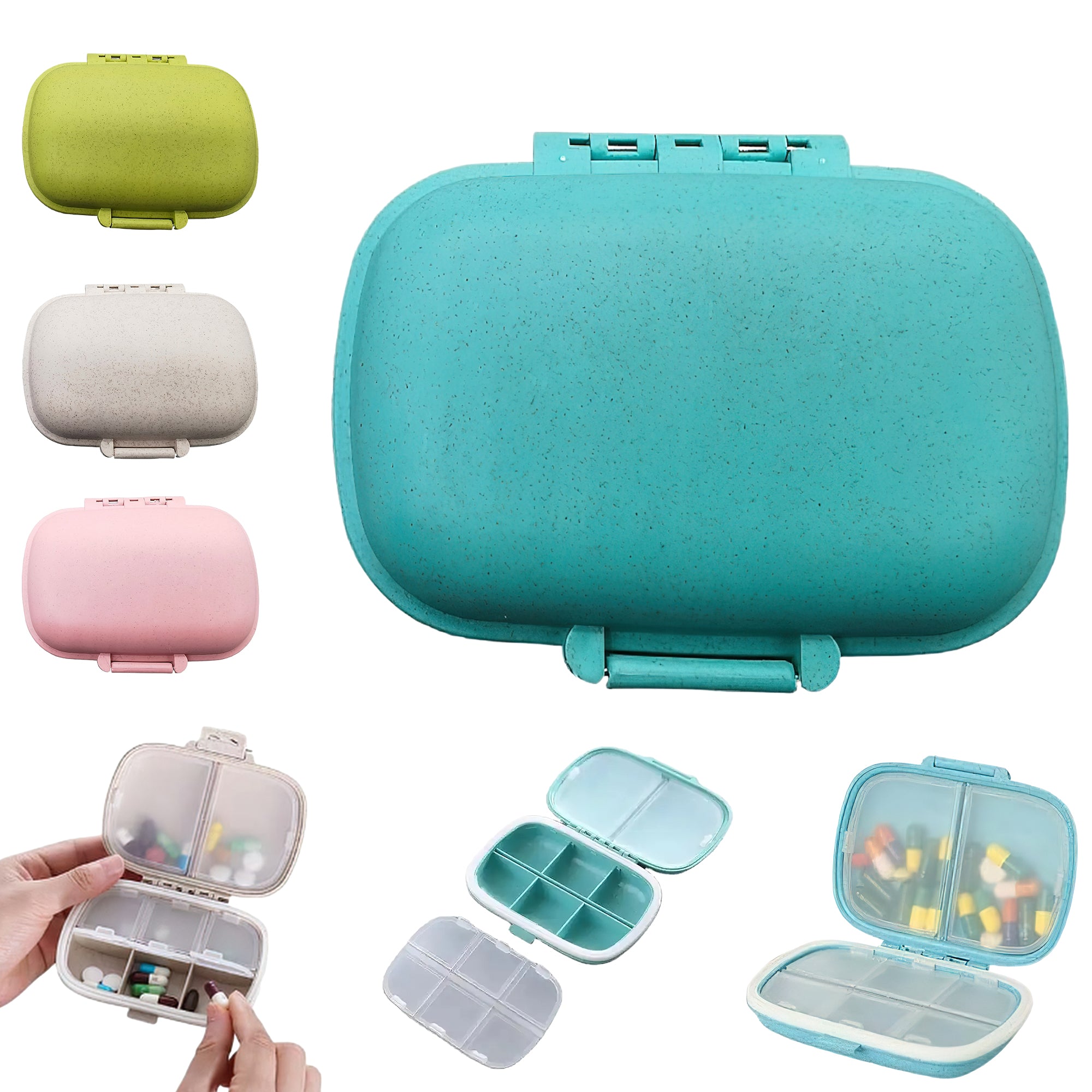 Small Pill Box 8 Compartments Pill Box Pocket Pill Box