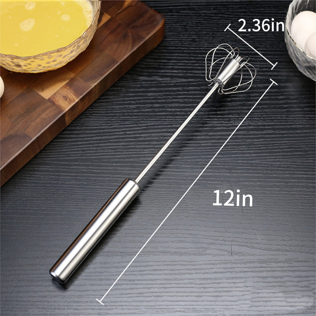 Semi-Automatic Stainless Steel Rotating Egg Whisk