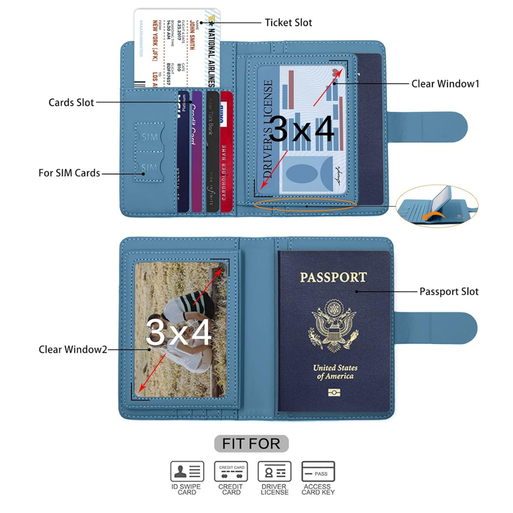 Magnetic Passport Holder Closed Shielded Travel Wallet
