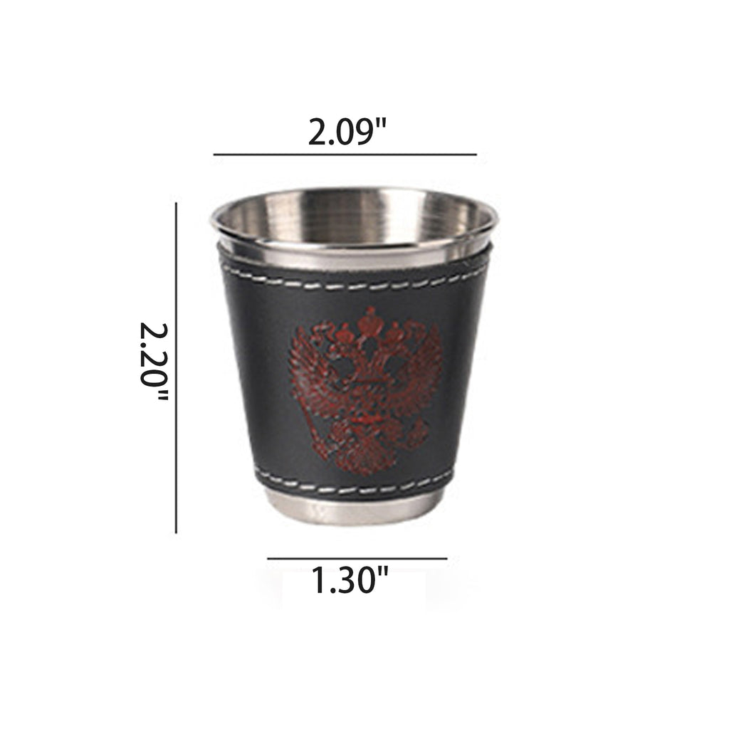 Mini Stainless Steel Cups Set With PU Leather Sleeves