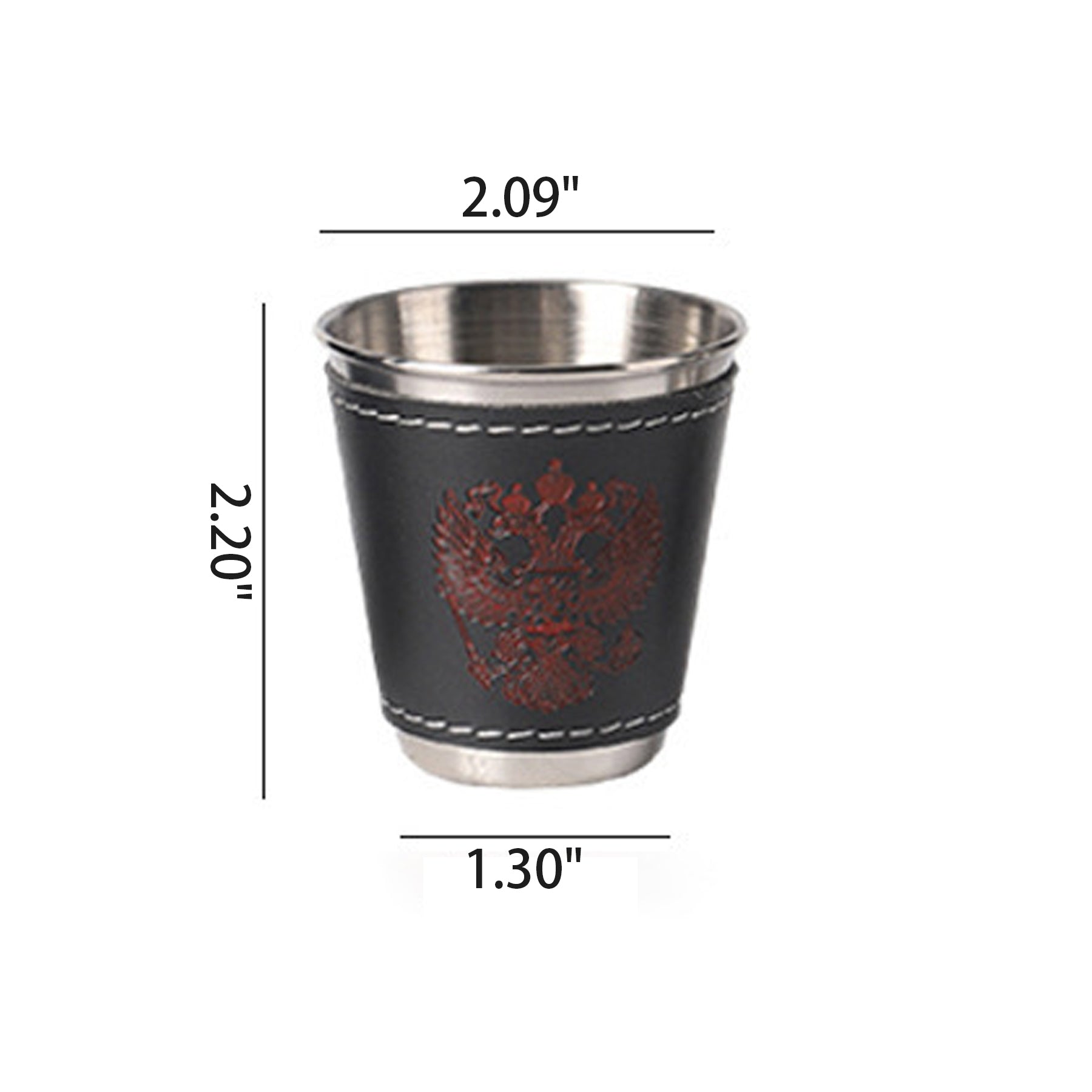 Mini Stainless Steel Cups Set With PU Leather Sleeves
