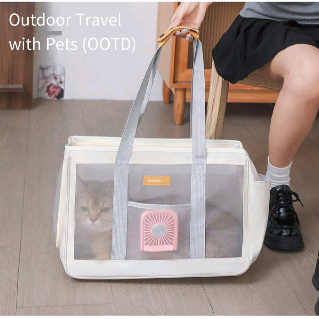 Mesh Pet Carrier Portable Shoulder Handheld Cat Bed