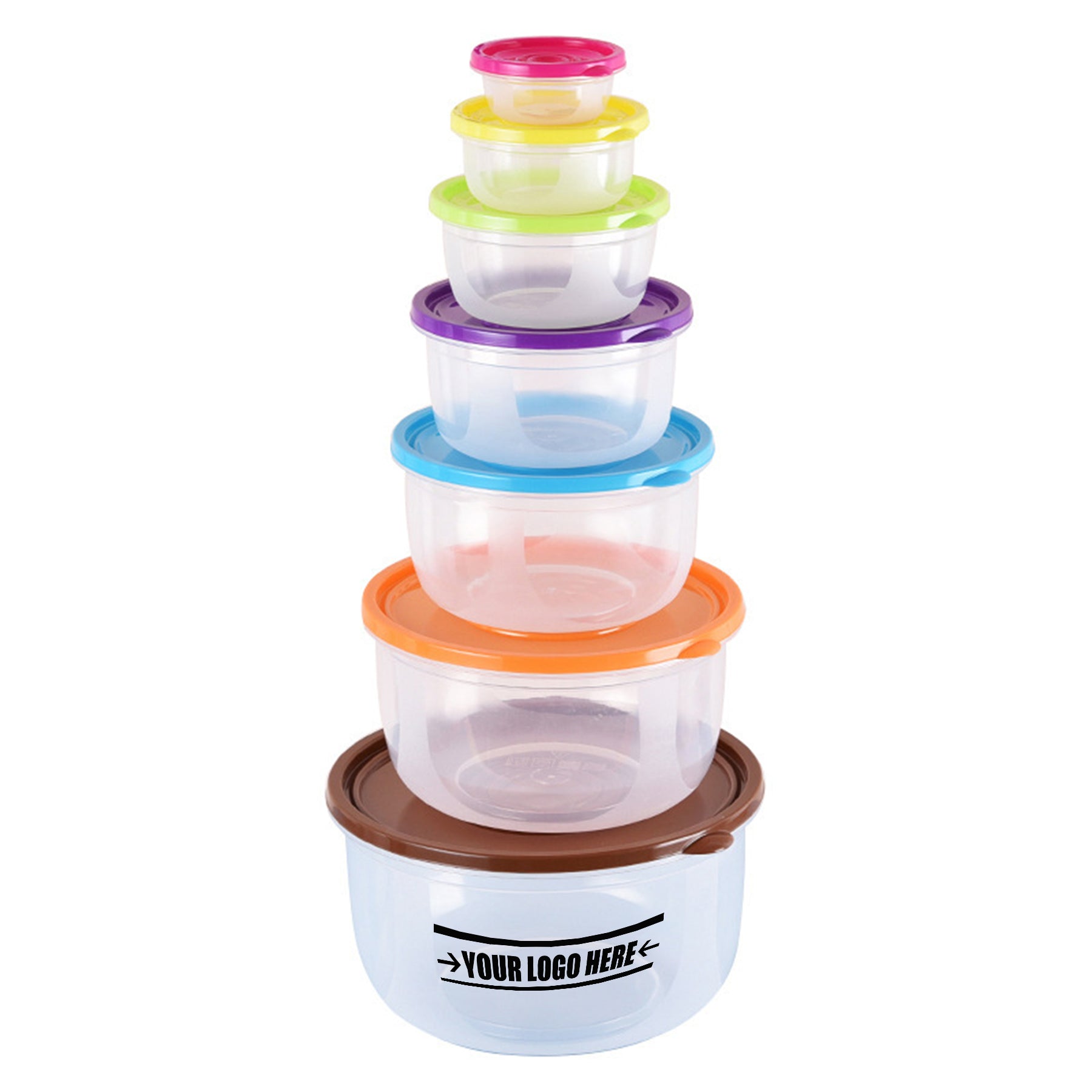 7-Piece Rainbow Circular Lunch Boxes Food Storage Containers