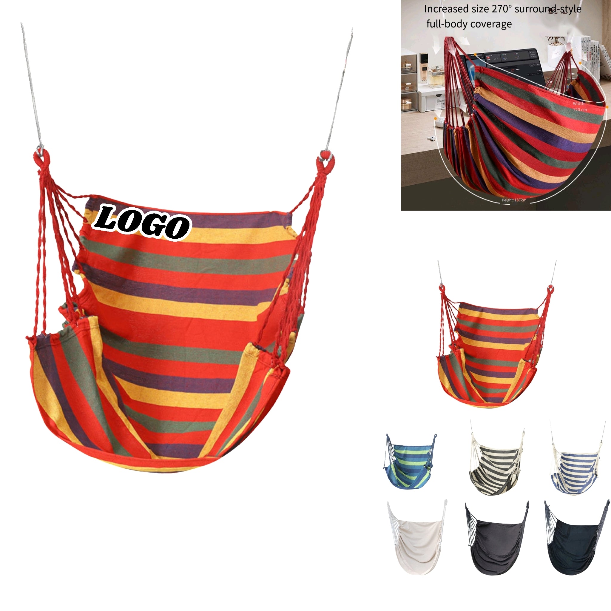 Indoor Outdoor Hammock Chair Dorm Room Kids Adult Heavy Duty