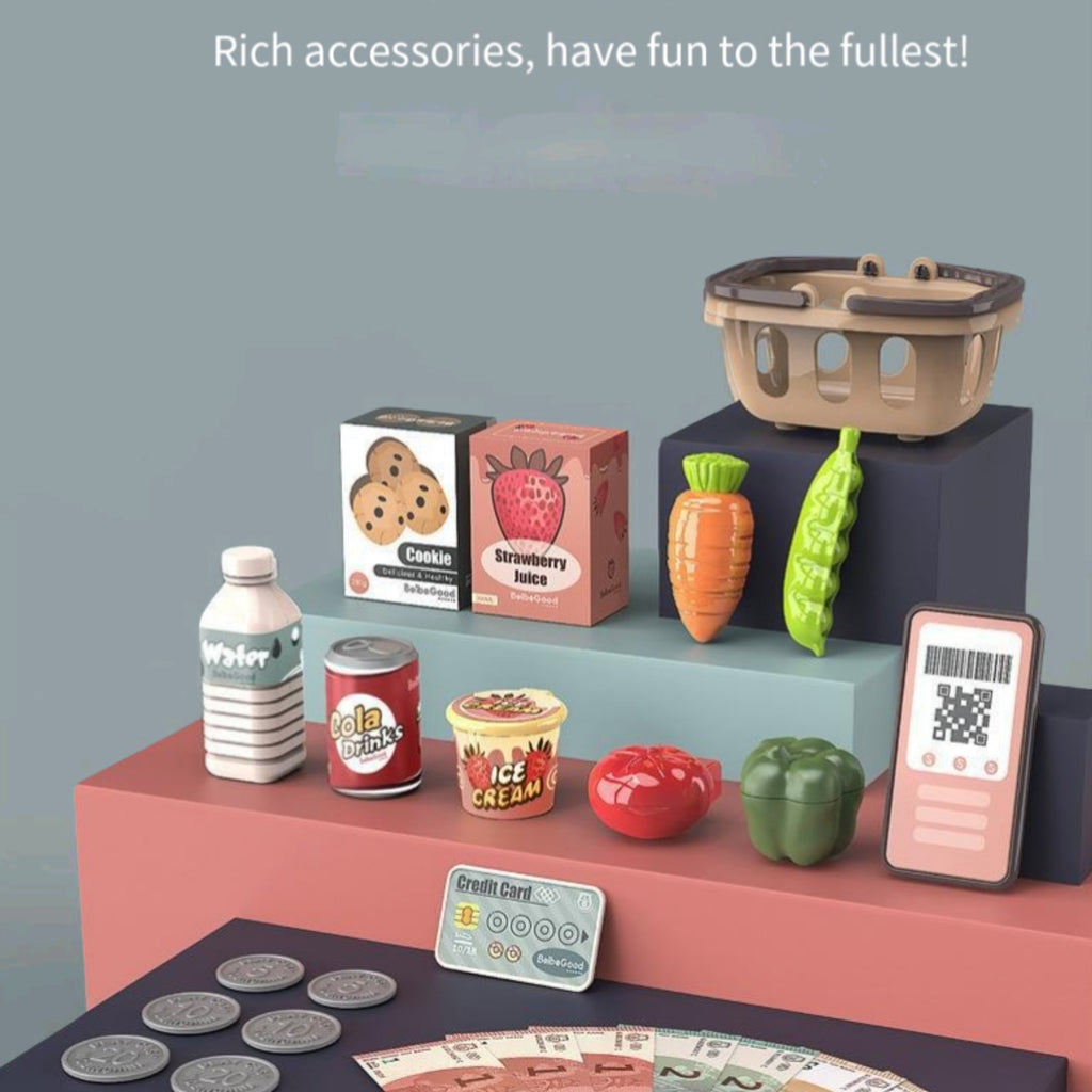 Kids Pretend Cash Reg Supermarket Toy Educ Birthday Gift