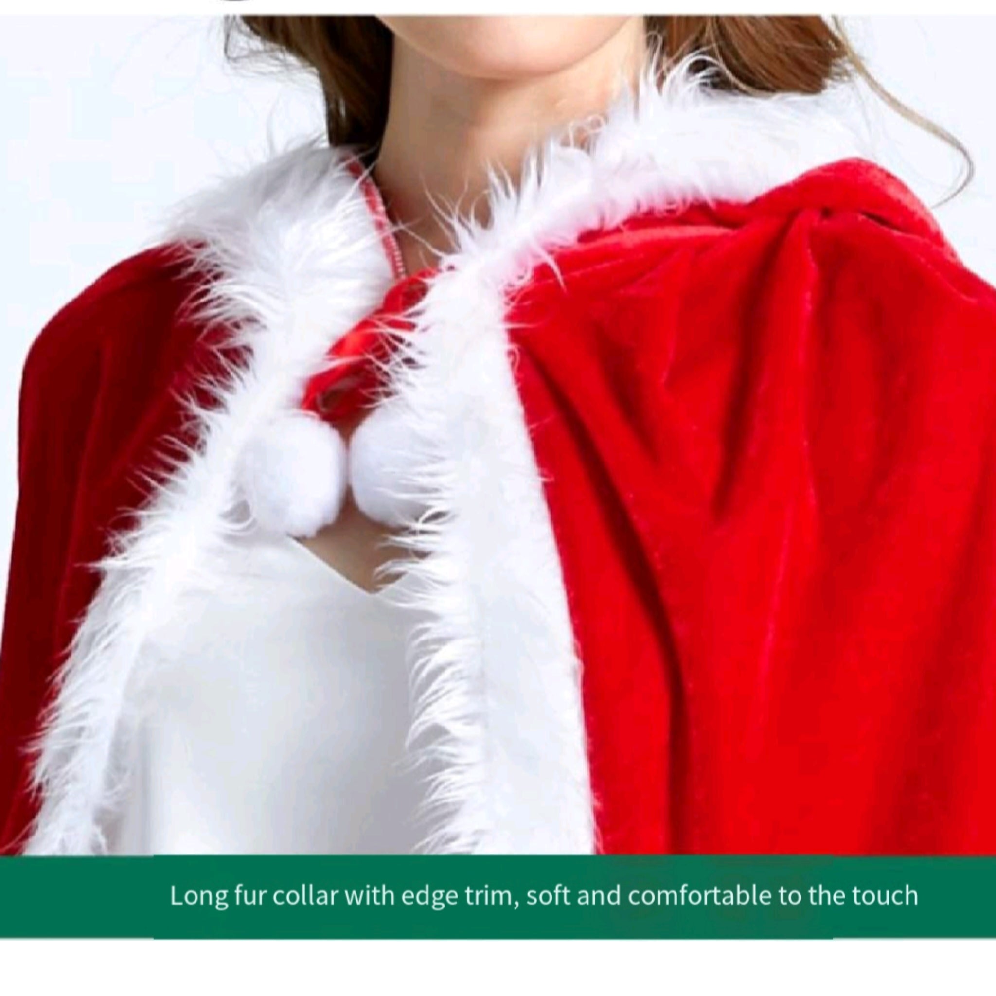 Christmas Cape Velvet Hooded Costume Adult Kids Plush