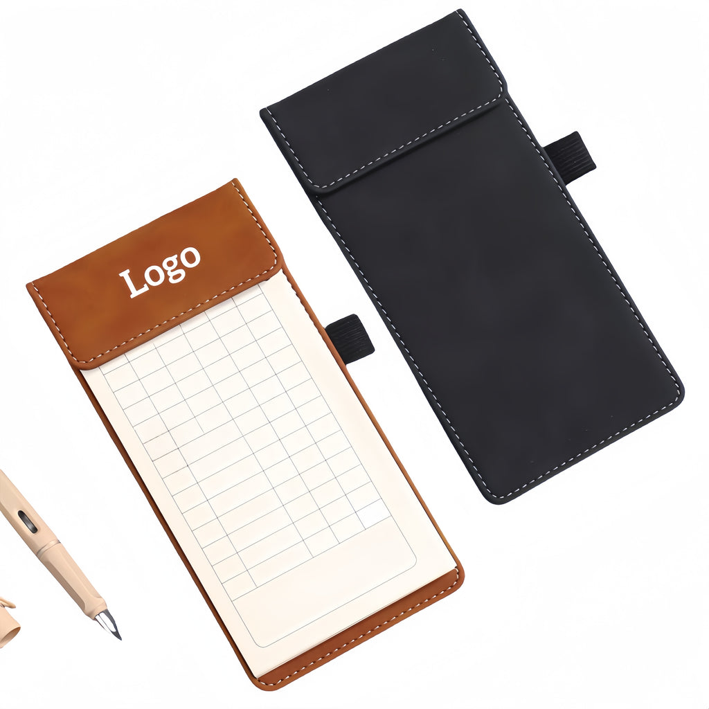 A6 Mini Pocket Magnetic Leather Clipboard