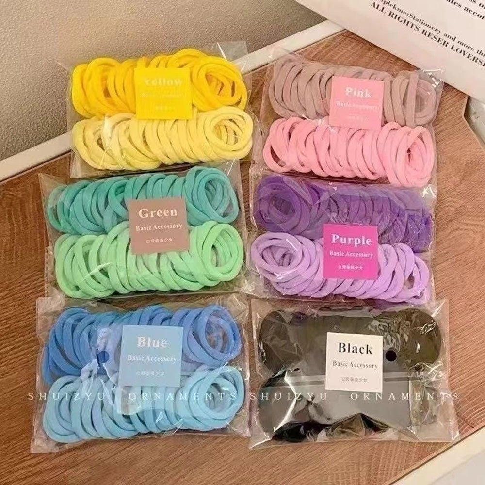 50PCS Hair Rubber Bands for Women Girls