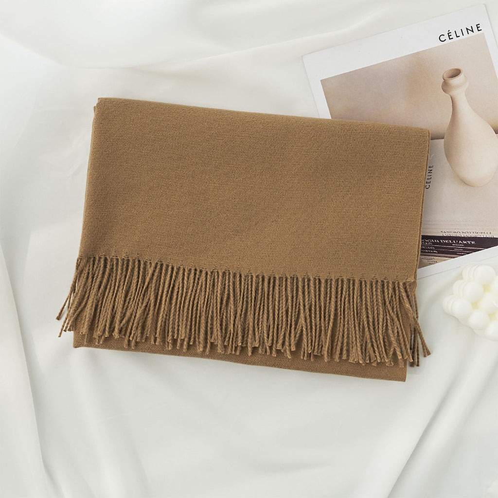 Solid Color Fringe Scarf