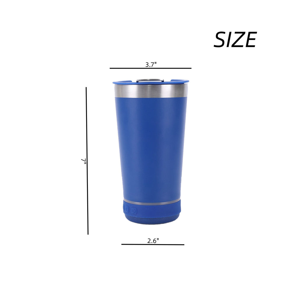 16 Oz Stainless Steel Tumbler With Speaker