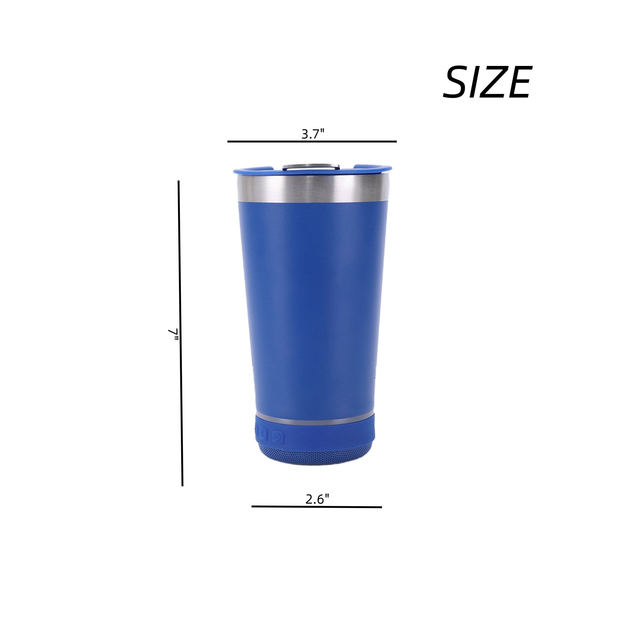 16 Oz Stainless Steel Tumbler With Speaker