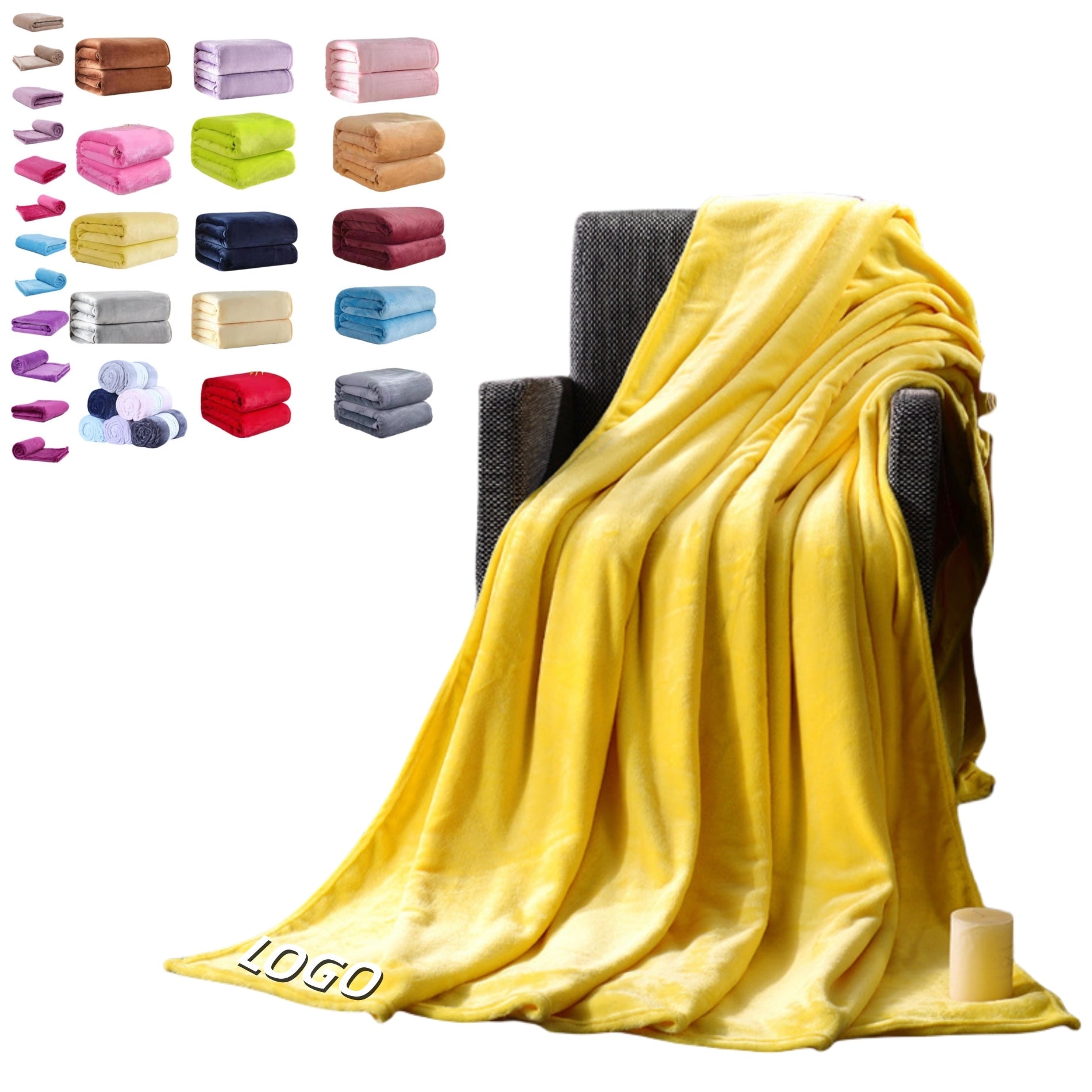 47" x 78" Super Soft Solid Flannel Blanket