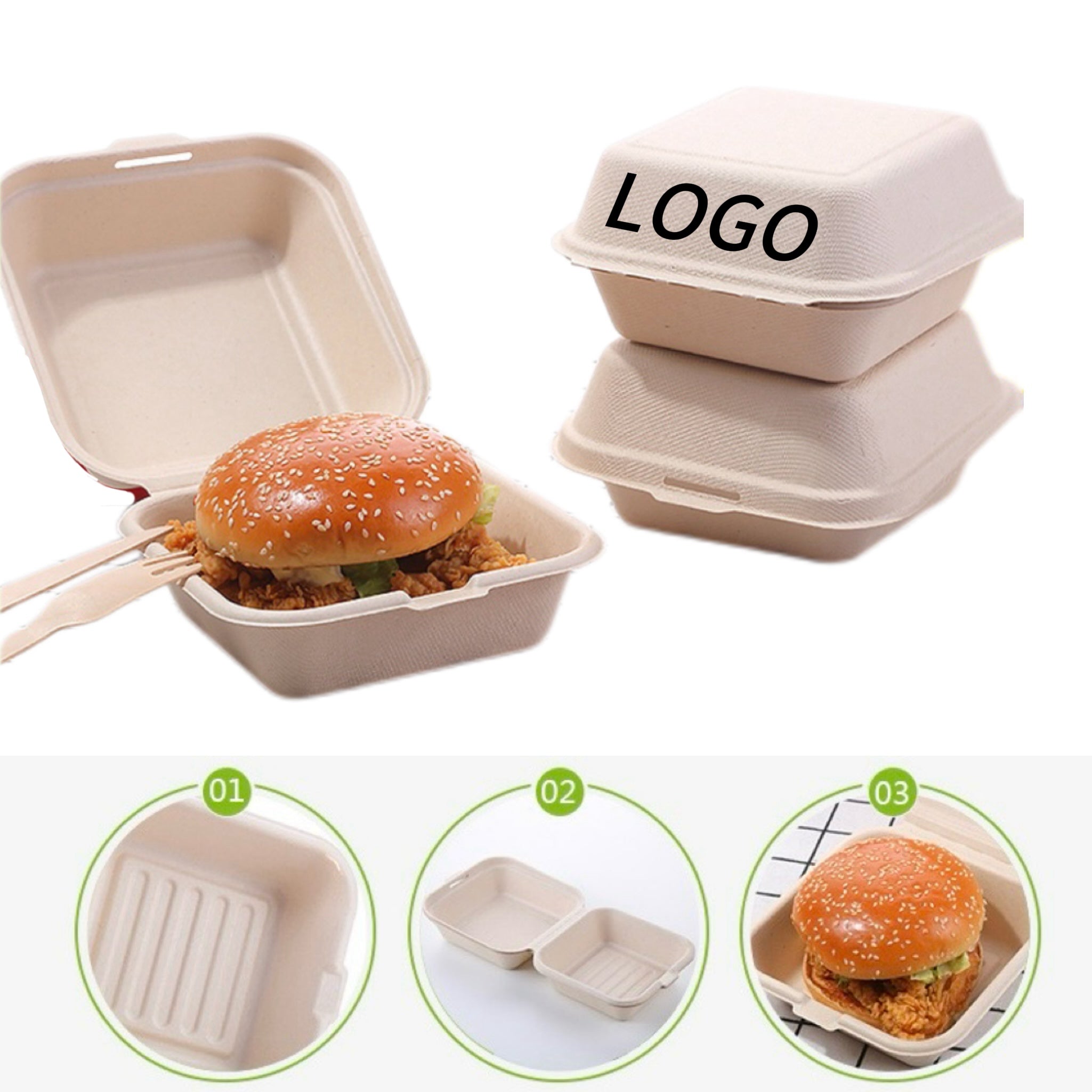 Disposable Hamburger Takeout Box