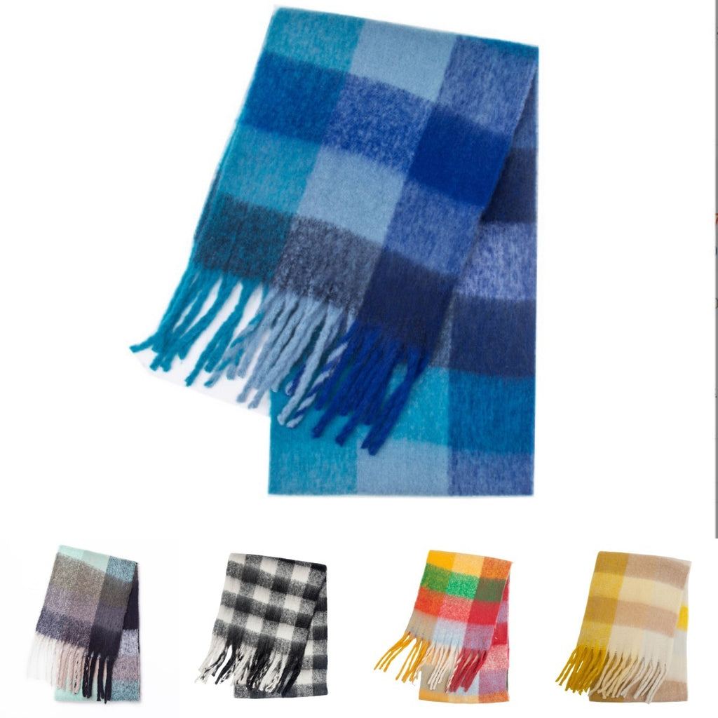Color Block Cozy Plaid Scarf