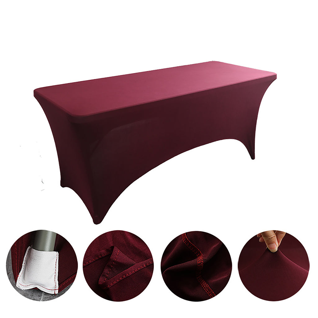 Custom Logo 6Ft Spandex Stretch Tablecloth Table Cover