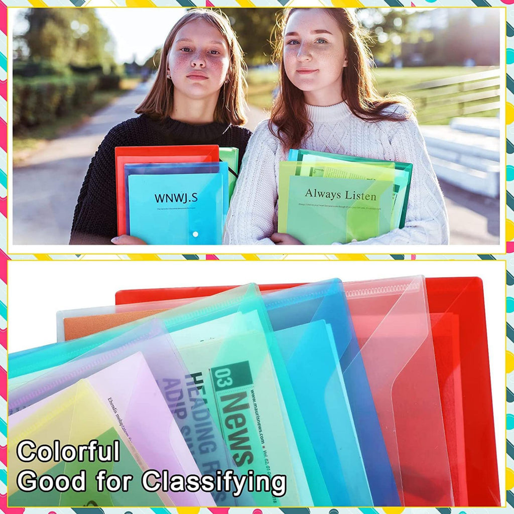 Plastic Envelope Folder With Snap Button