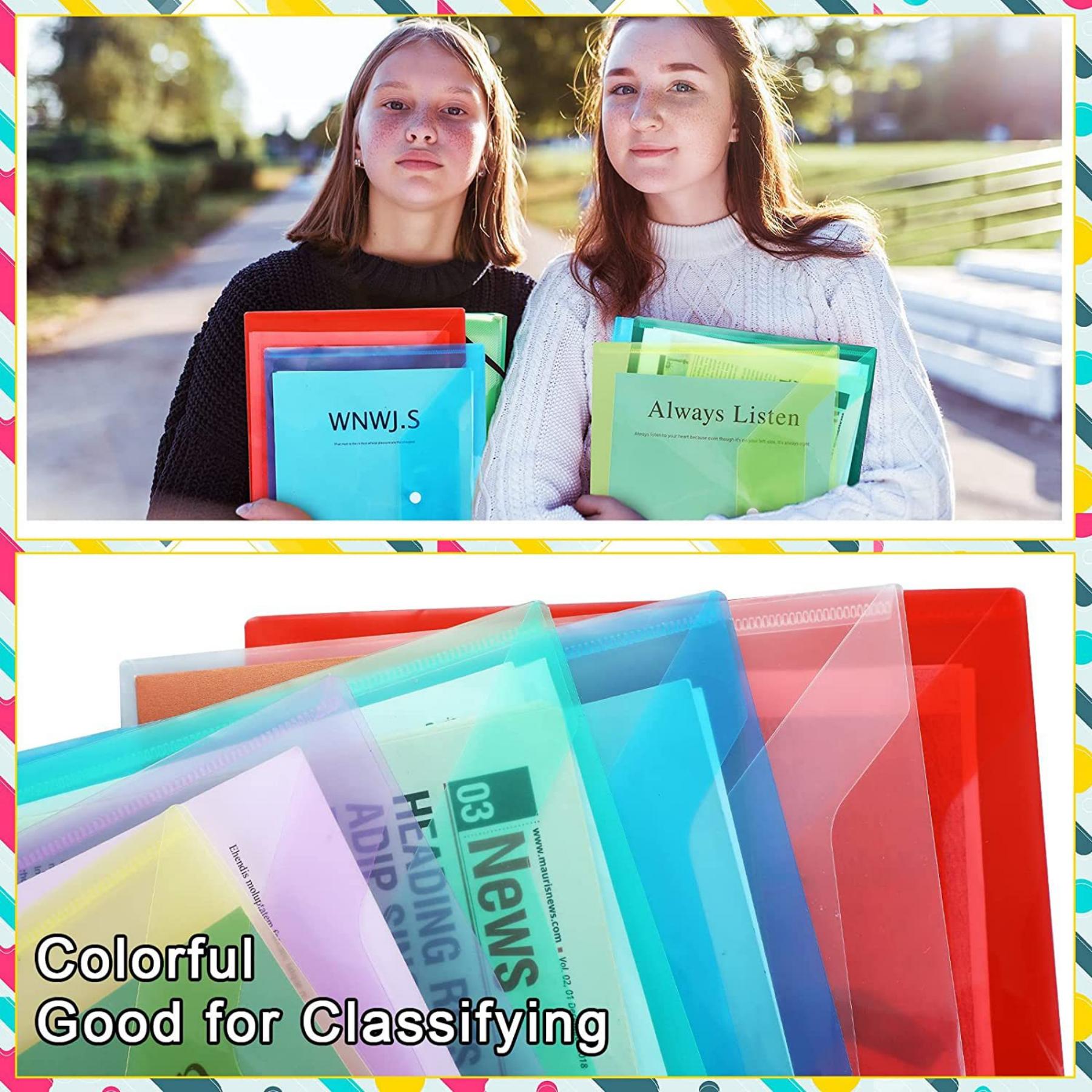 Plastic Envelope Folder With Snap Button