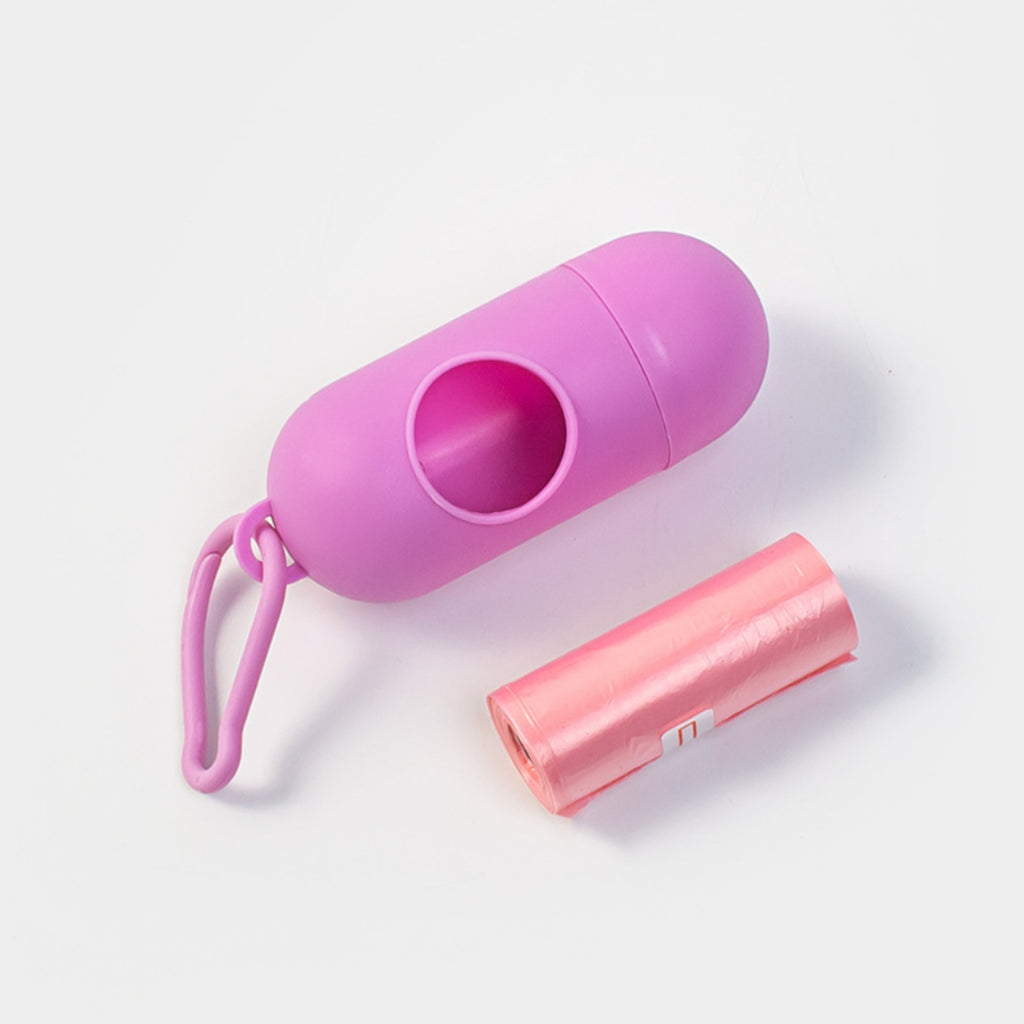 Pet Poop Bag Dispenser Portable Outdoor Dog Walks Leash Clip