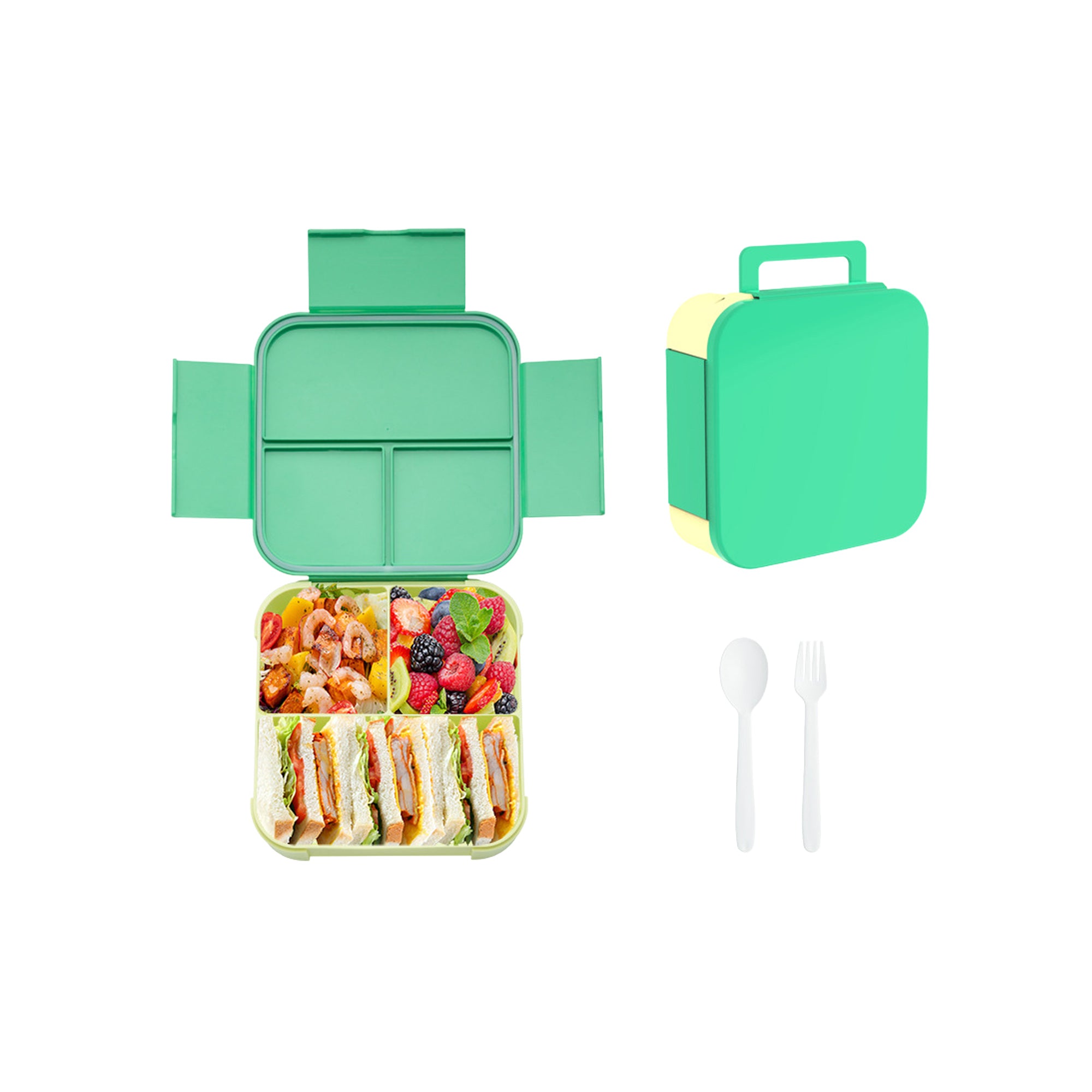 Flip-Top Handheld Microwave-Safe Lunch Box