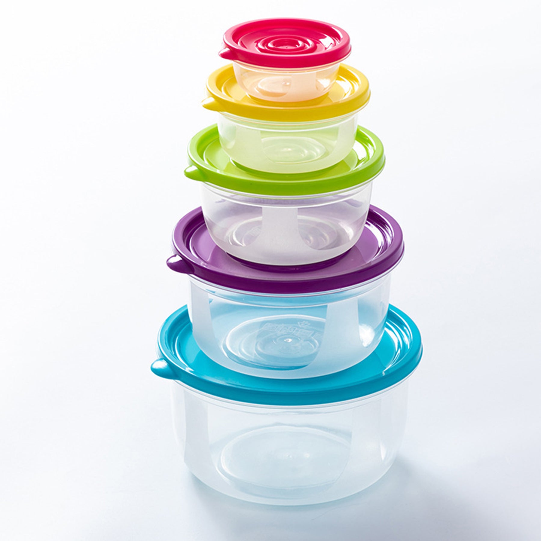 5-Piece Rainbow Lunch Boxes Food Storage Containers With Lids