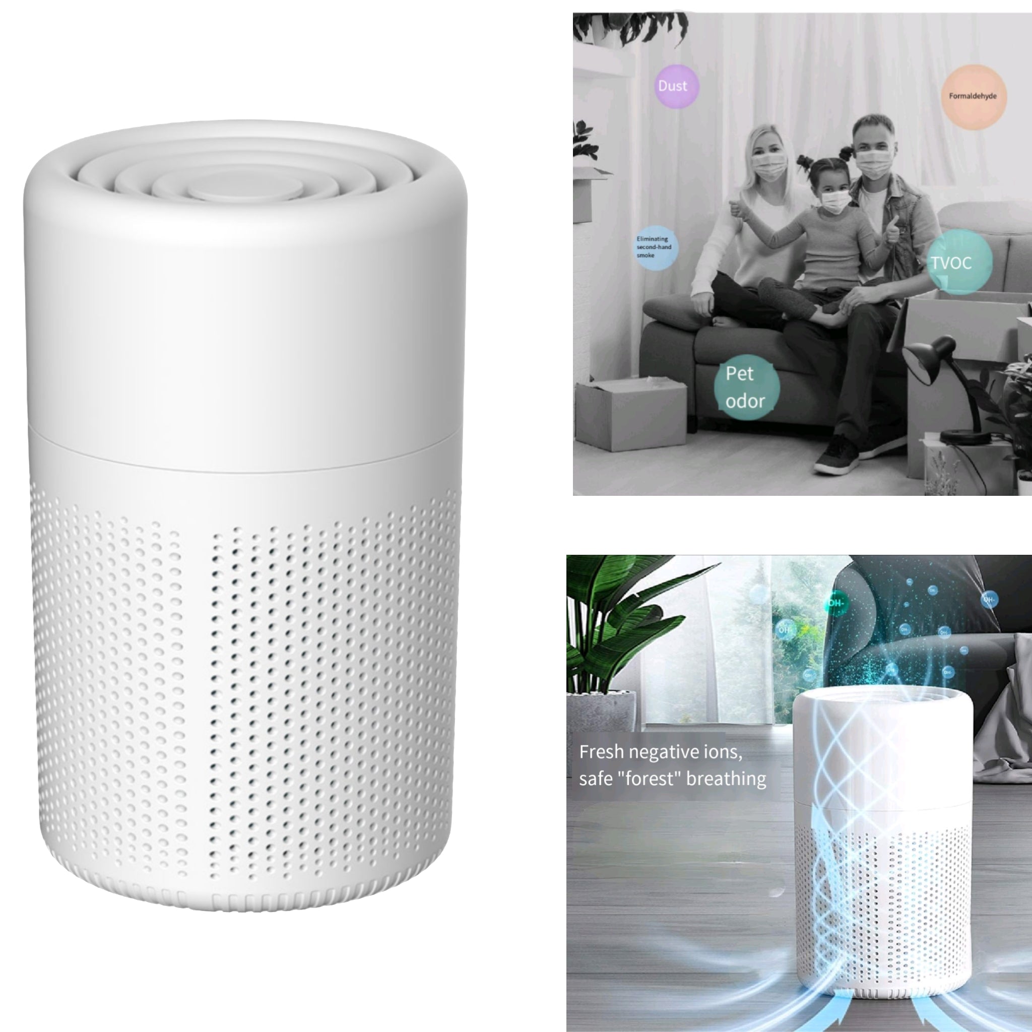 USB Powered Desktop Air Purifier For Smoke Removal