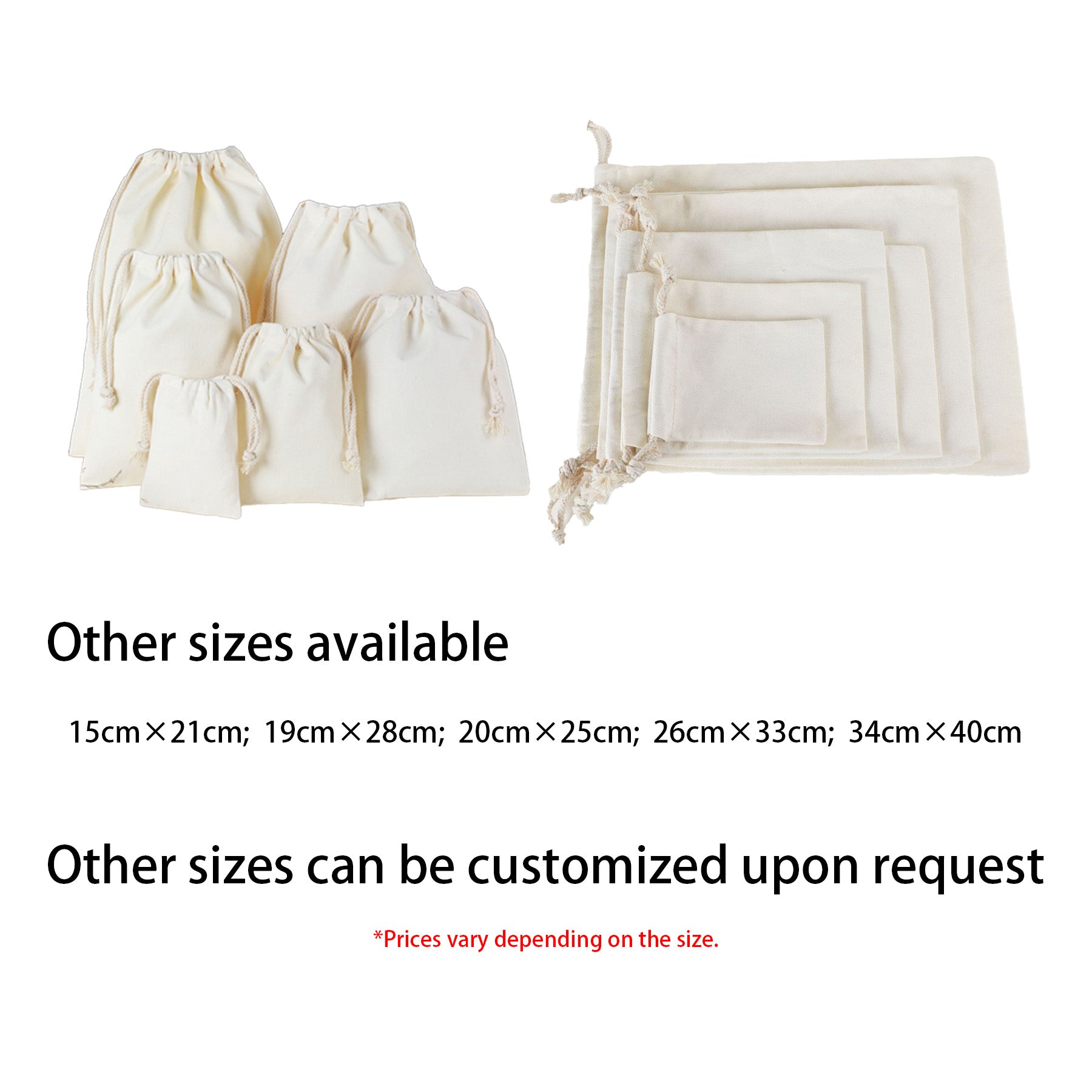 40cm High Drawstring Canvas Bag