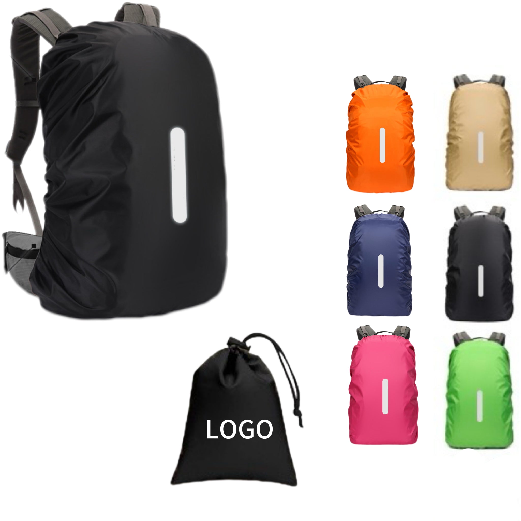 Outdoor Hiking Backpack Cover With Reflective Strips