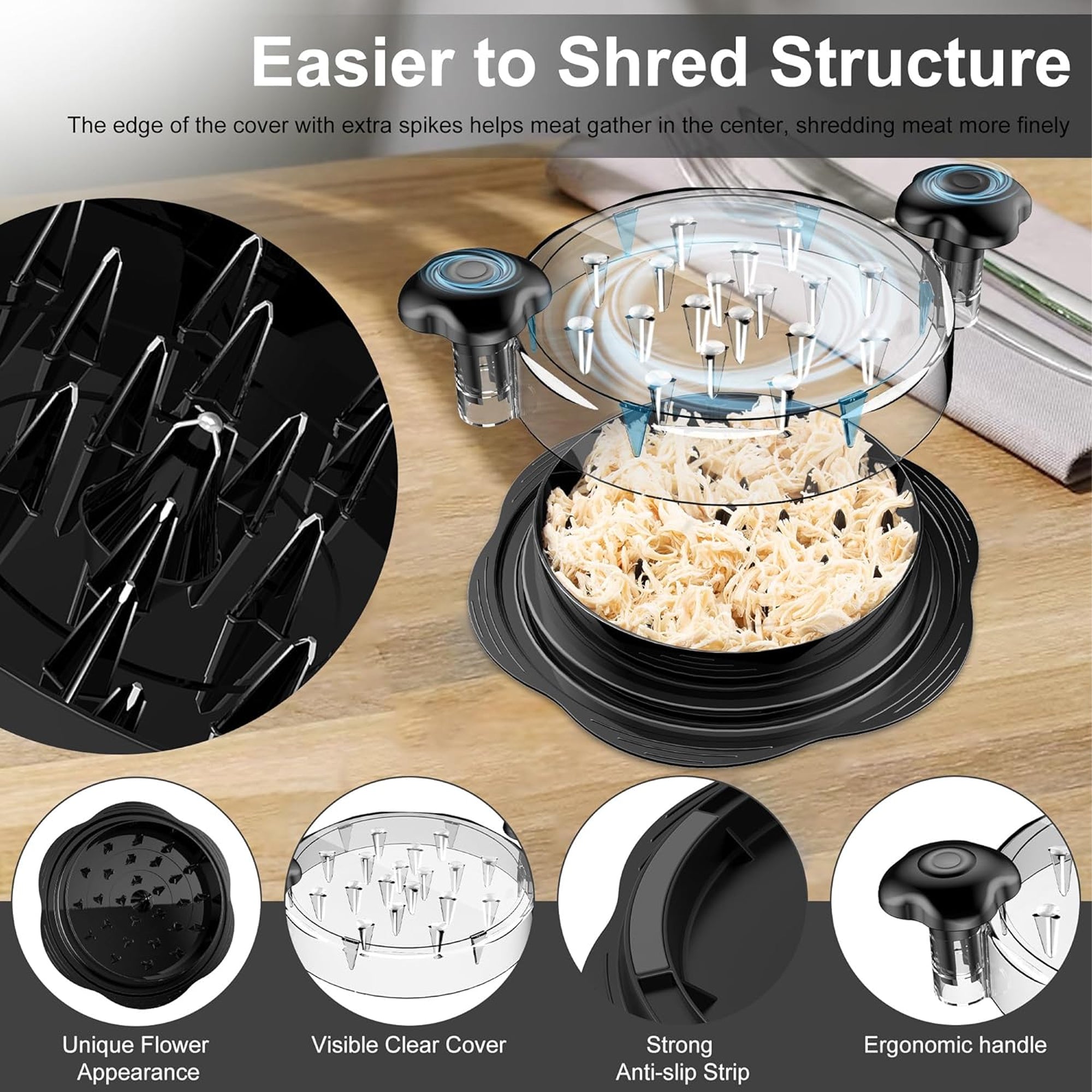 Flower Design Meat Shredder