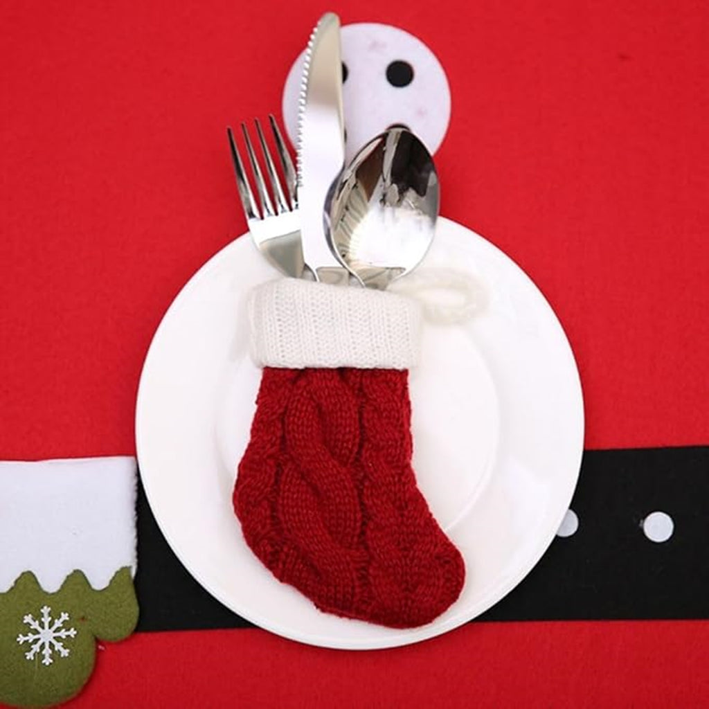 Christmas Cutlery Set Christmas Knitted Socks