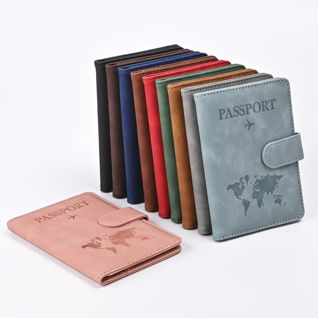 Leather Map Passport Wallet