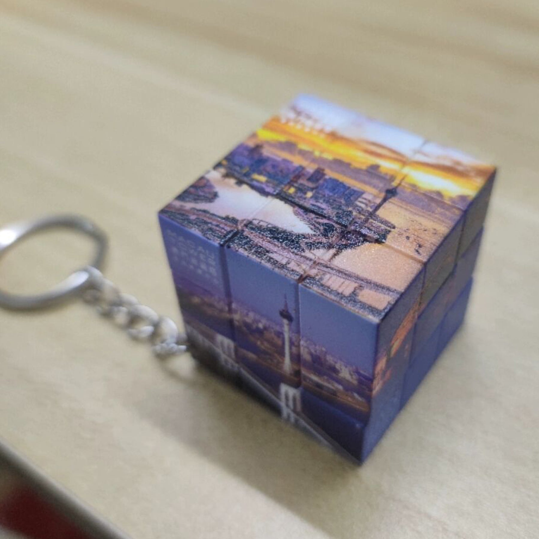 Custom Third-Order Puzzle Cube With Keychain