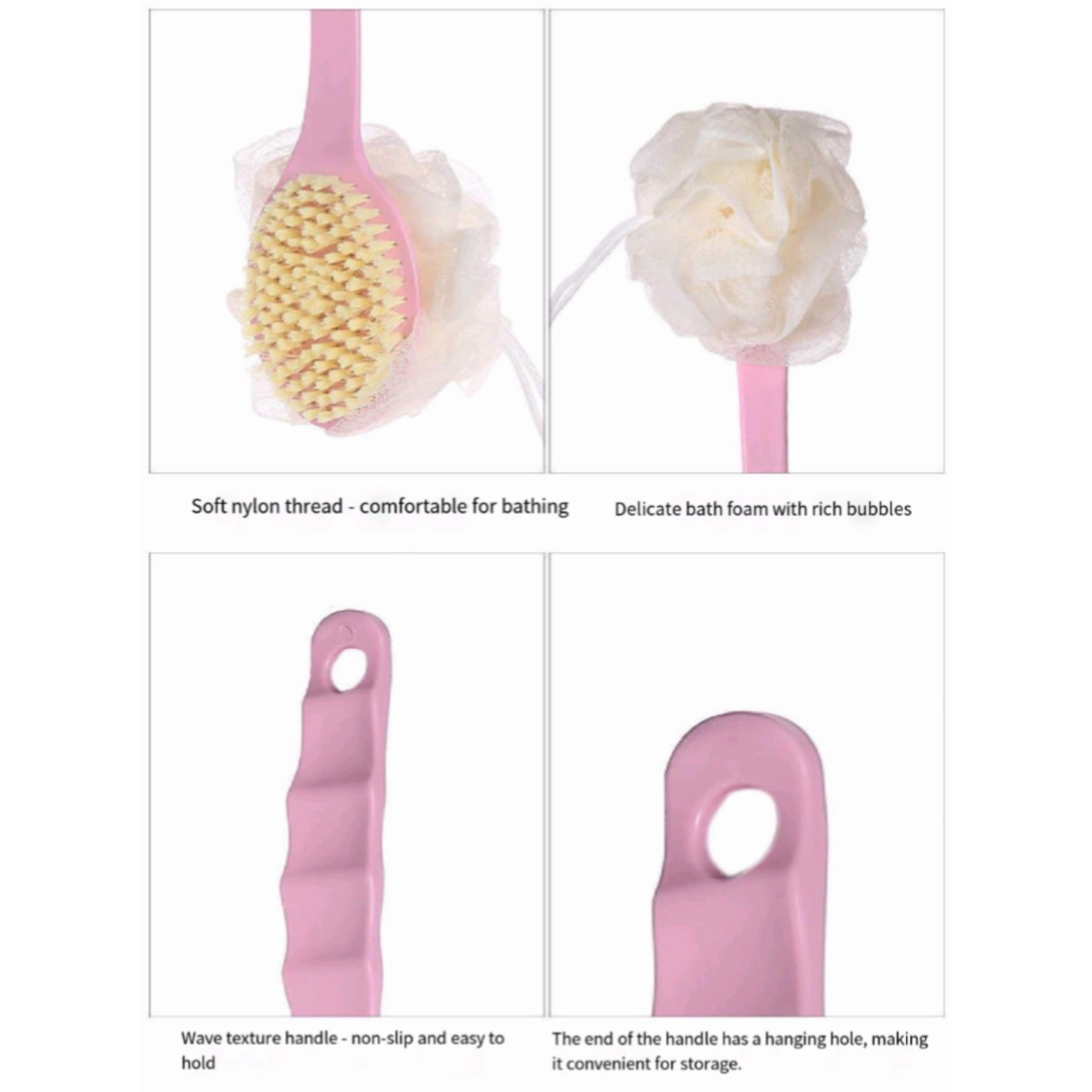 Dual Sided Long Handle Back Scrubber
