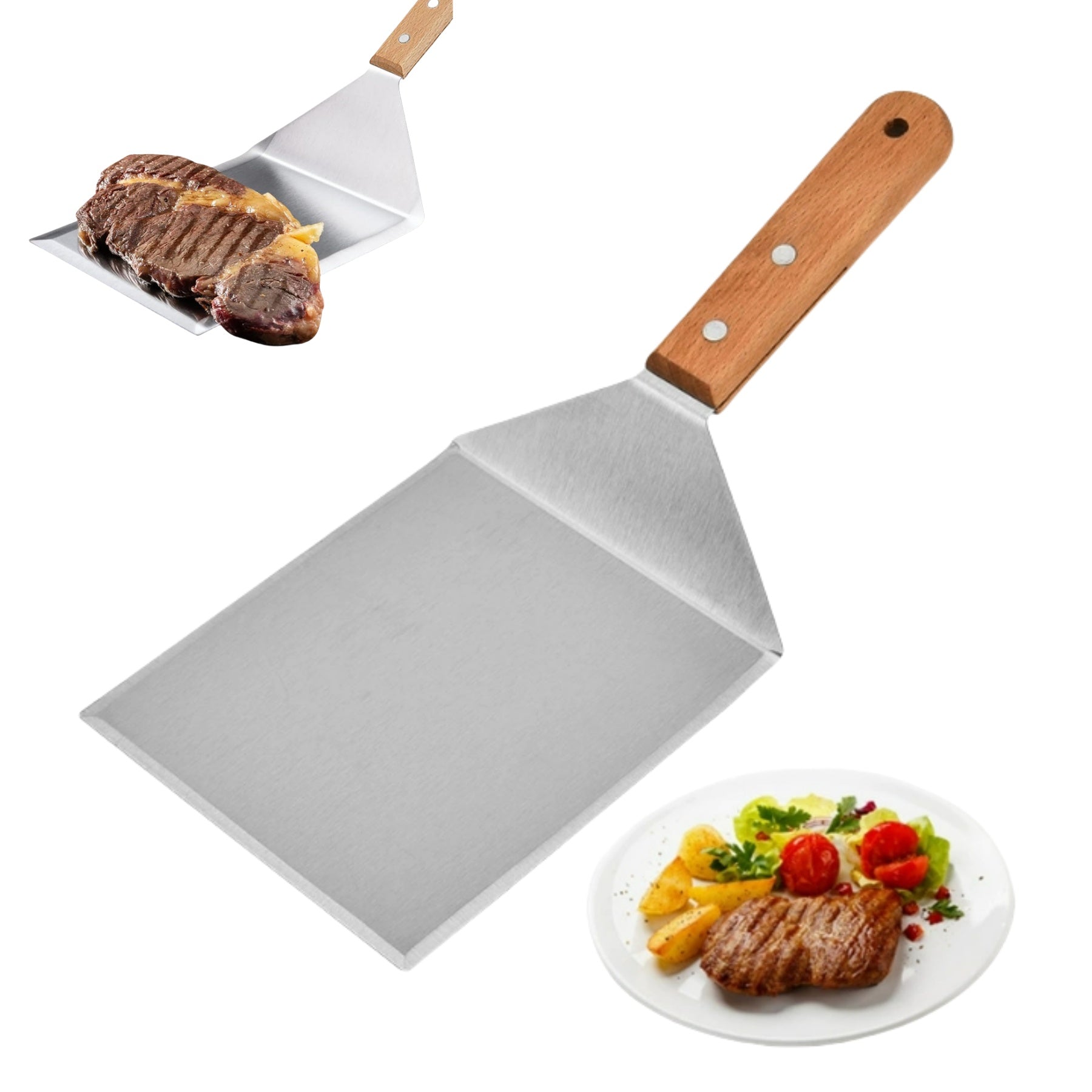 Stainless Steel Three - Sided Kitchen Spatula