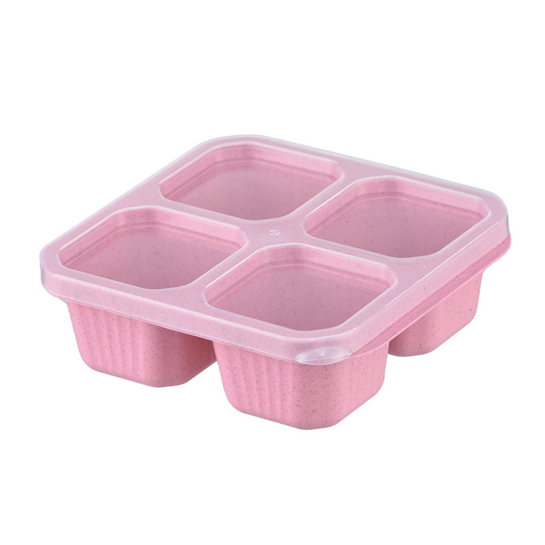 Transparent Four - Compartment Wheat Straw Food Container