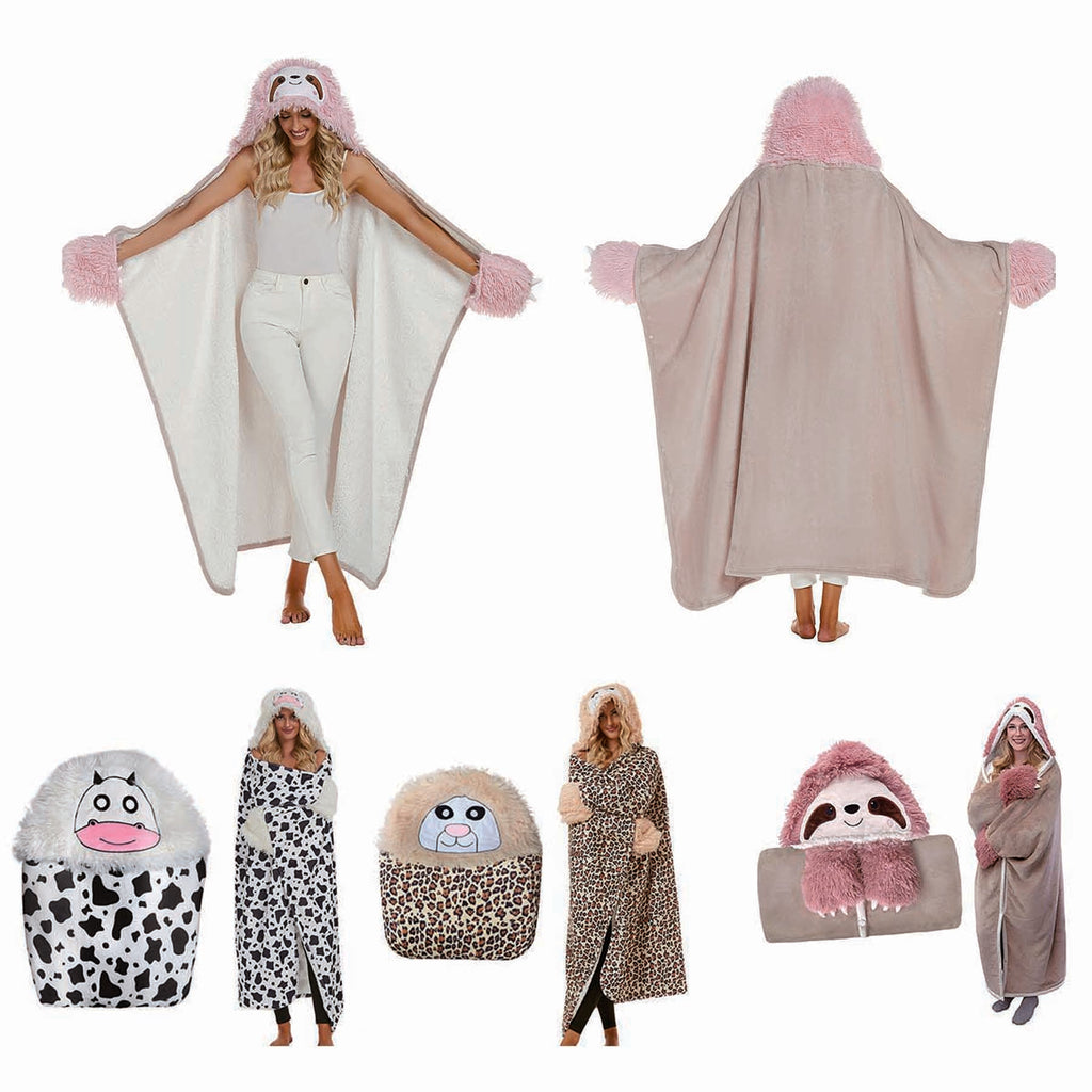 Sloth Wearable Hooded Blanket