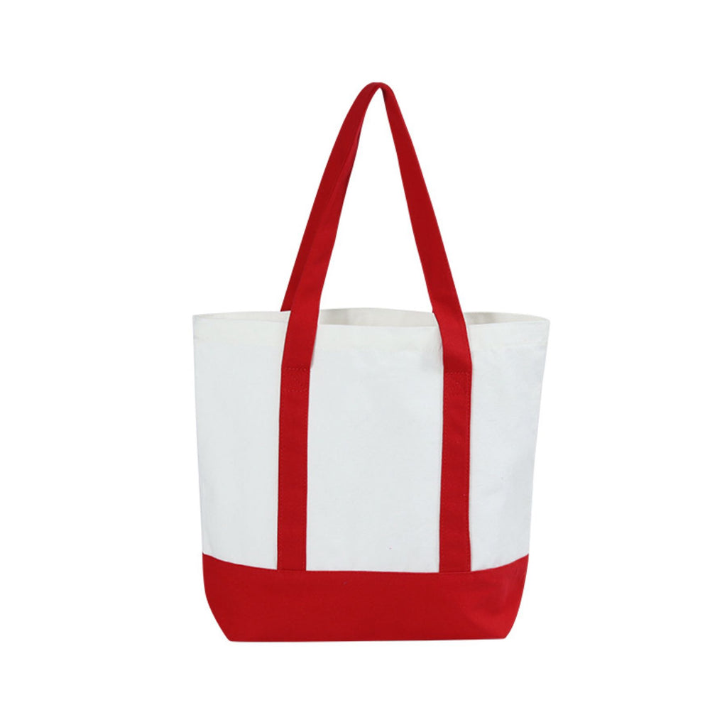 Two-Tone Canvas Shopping Tote