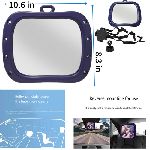 360° Rotatable Wide - Angle Baby Car Seat Observation Mirror