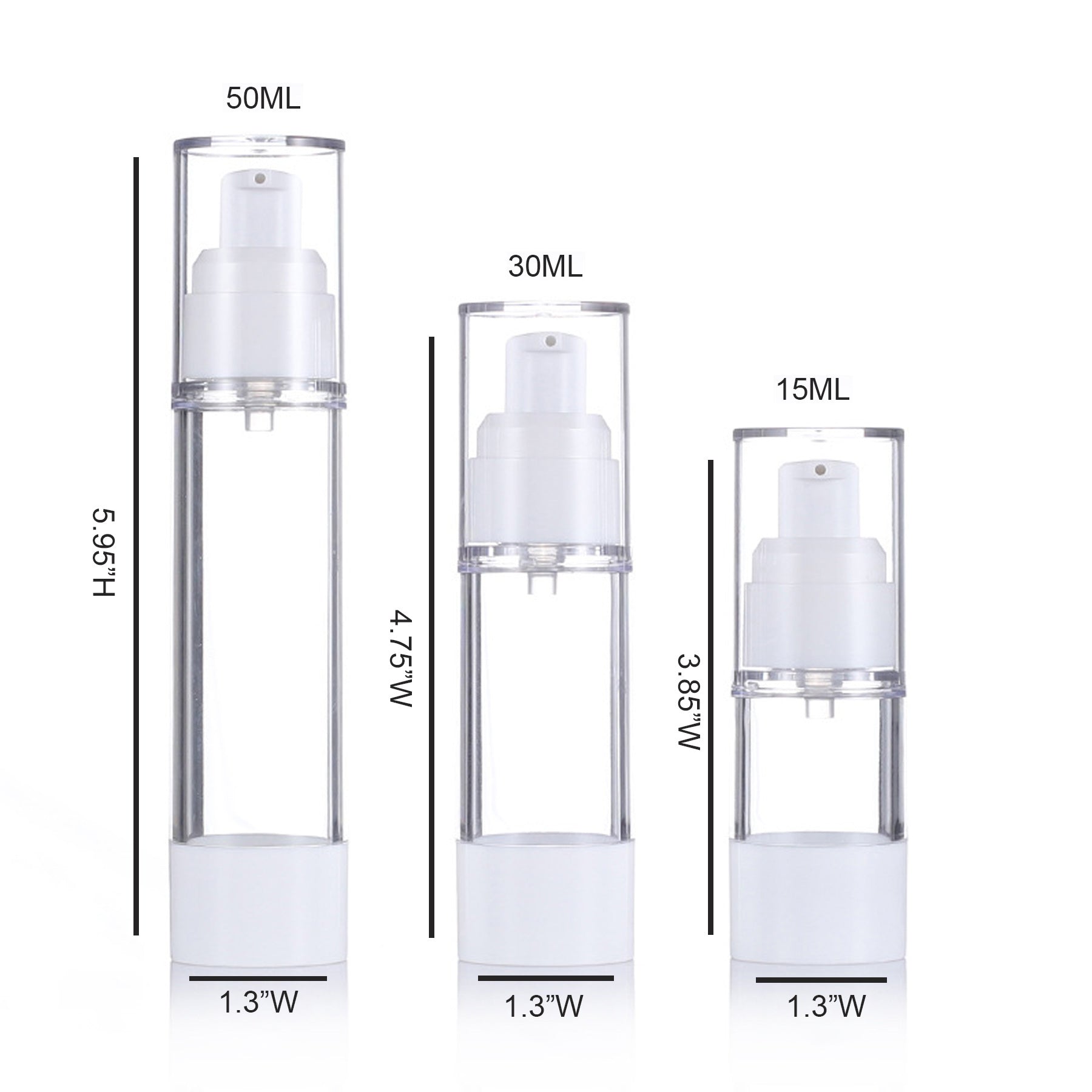 1oz Refillable Airless Pump Bottle