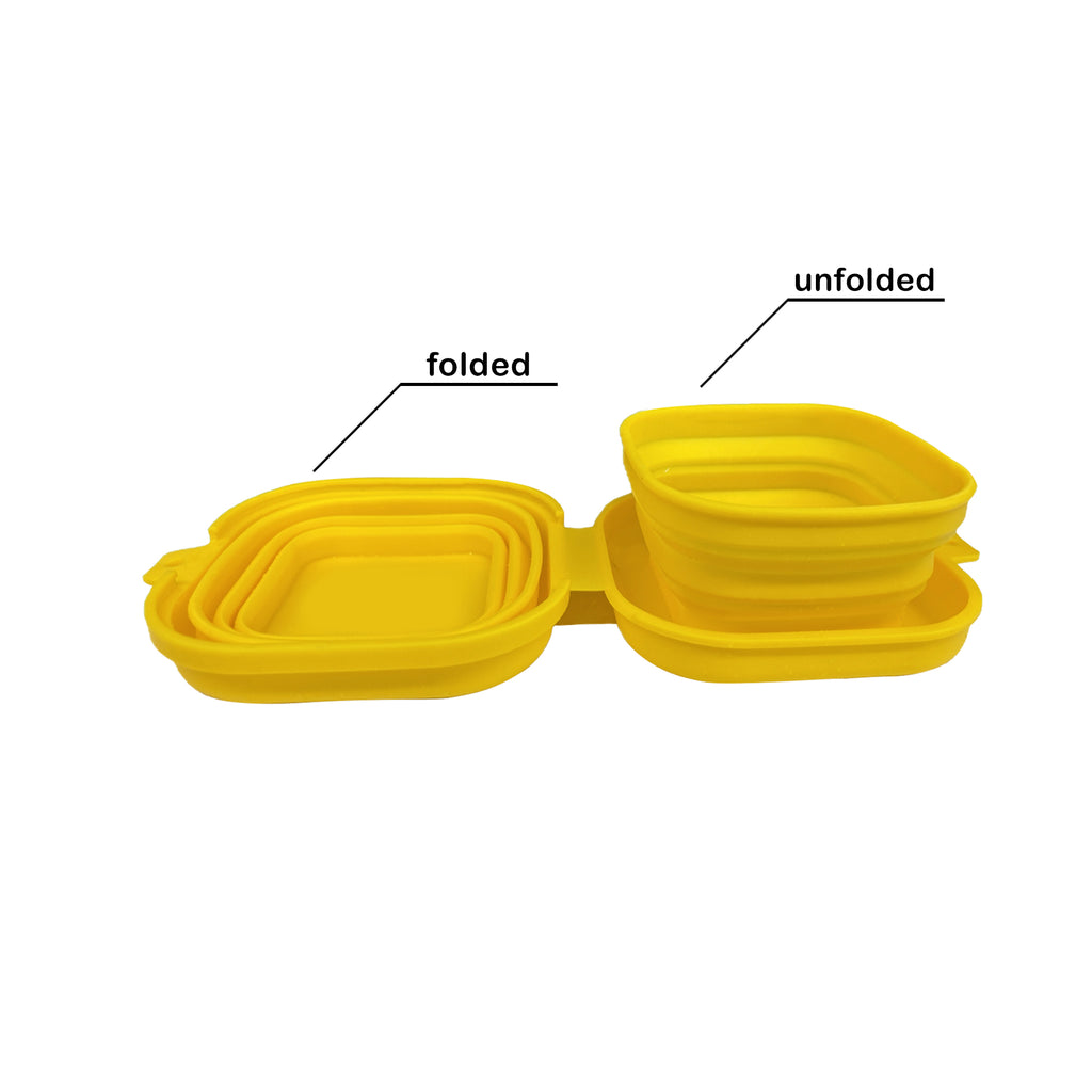 Pet Travel Collapsible Double-Bowl Feeder For Cats And Dogs
