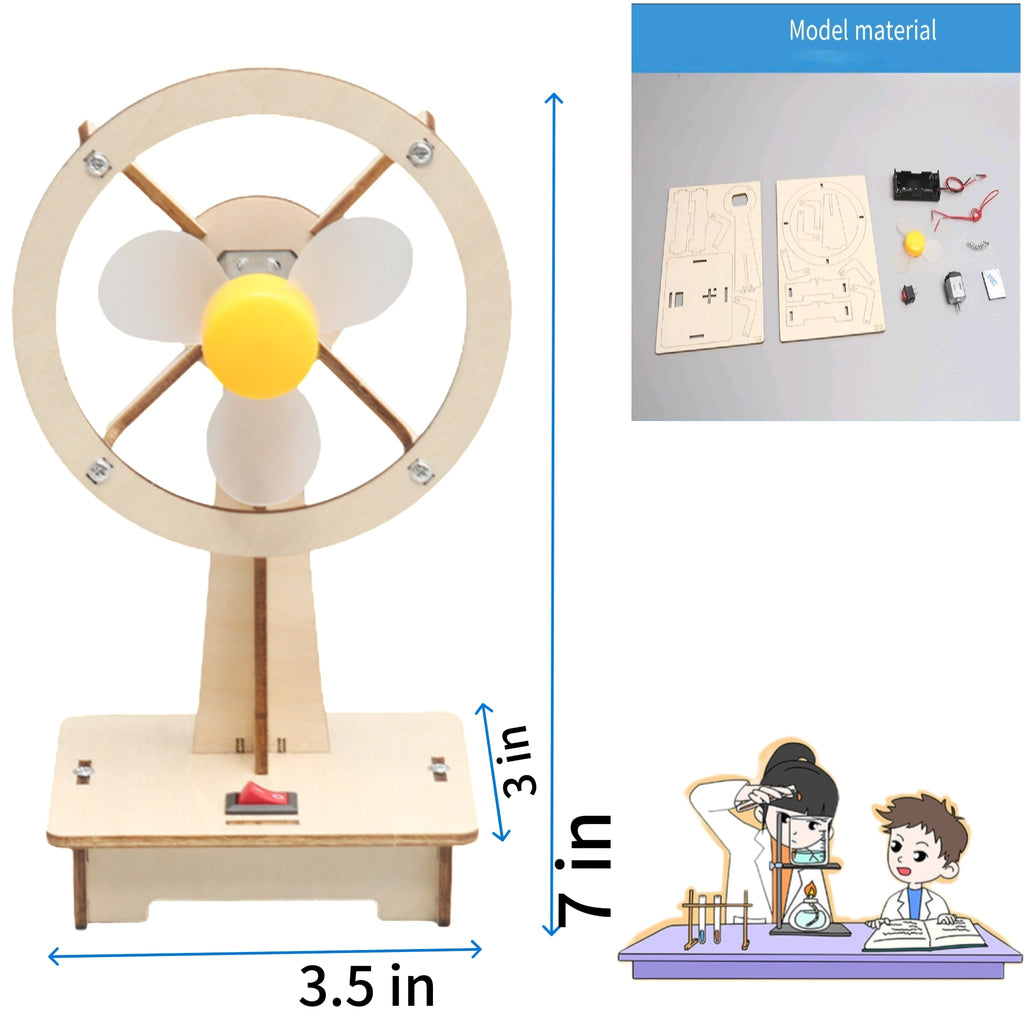 Primary School Students' DIY Wooden Mini Fan