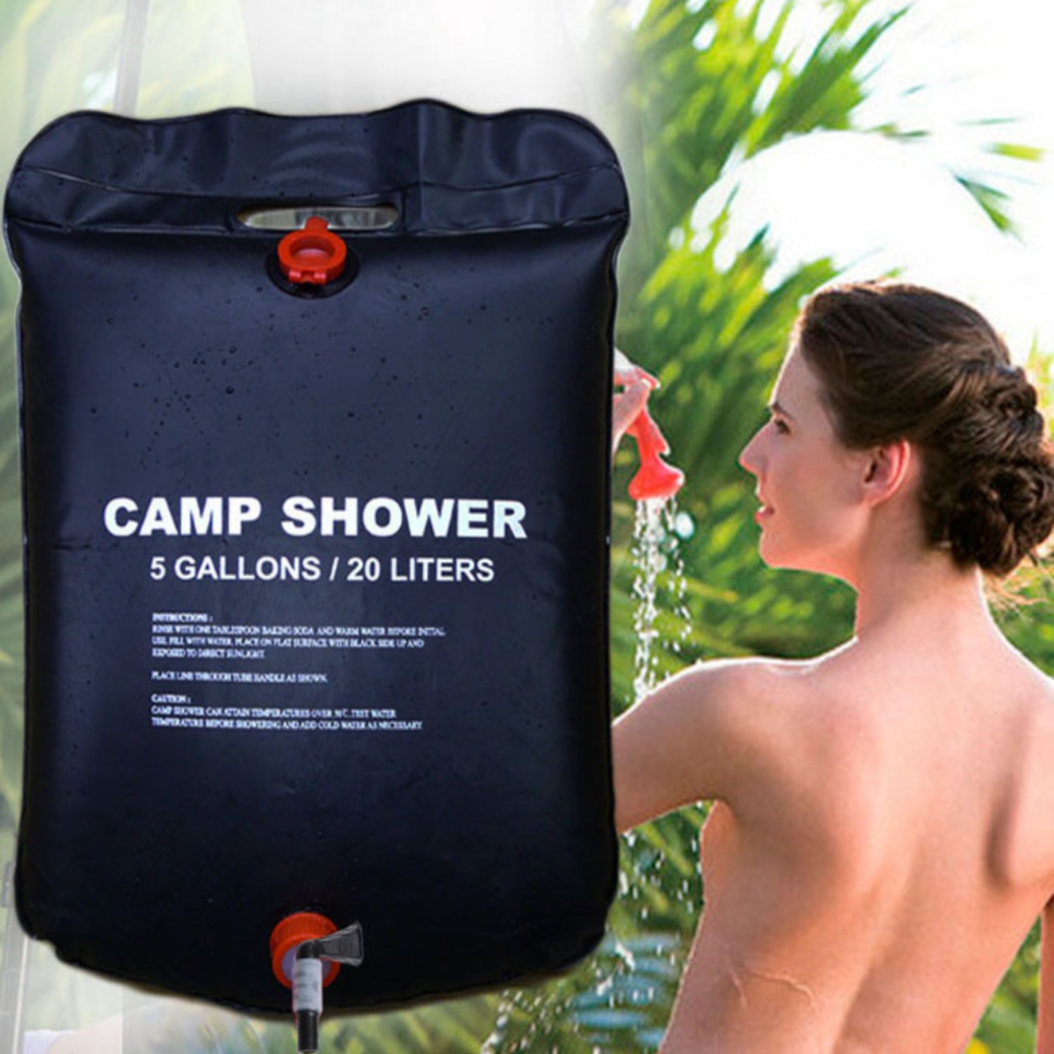 Portable Solar Shower Heated 5-Gallon Emergency