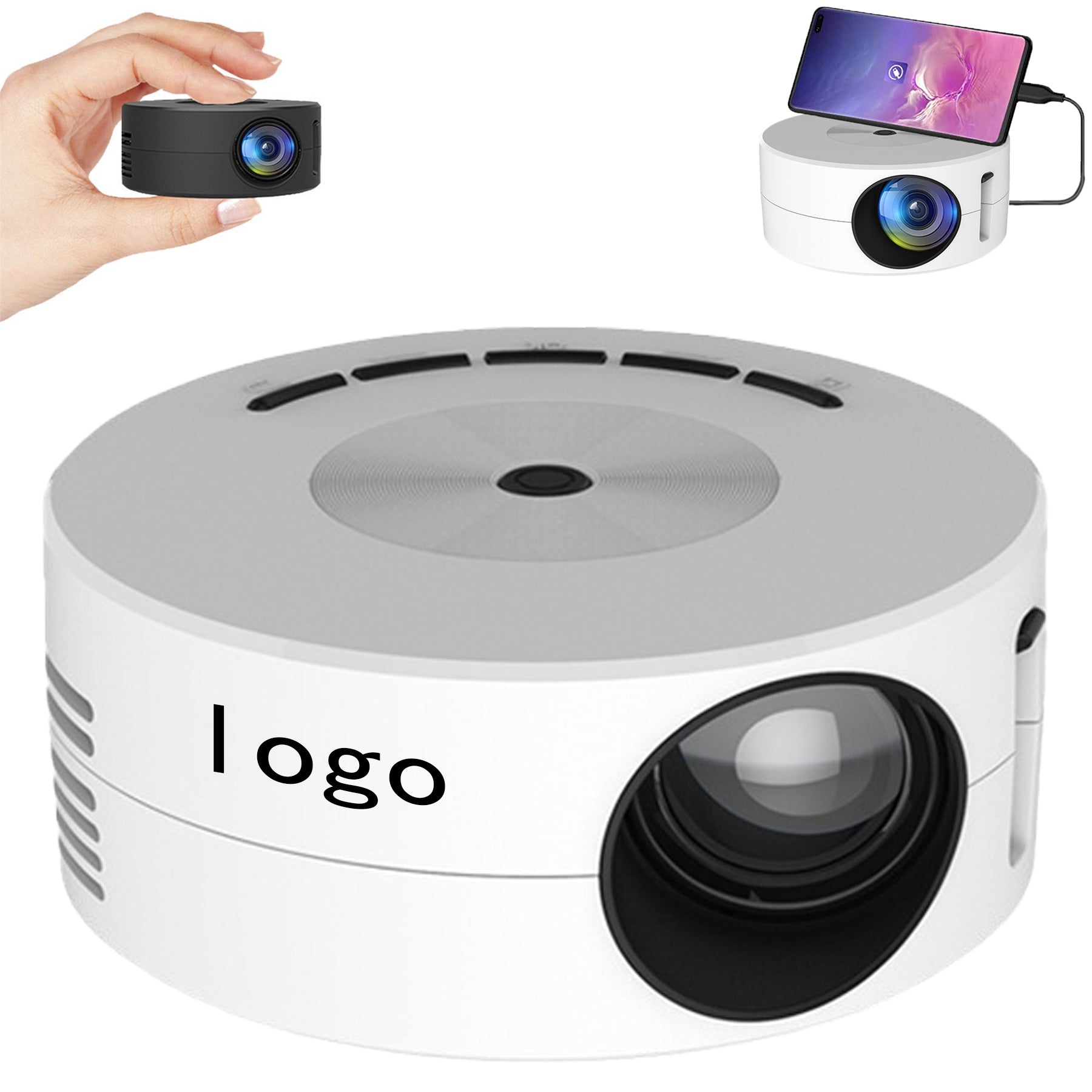 Mini Round Multifunctional LED HD Projector