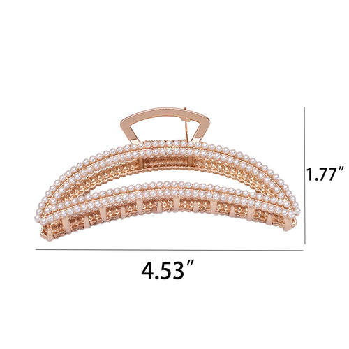 Attractive Pearl Moon Jaw Clip For Women